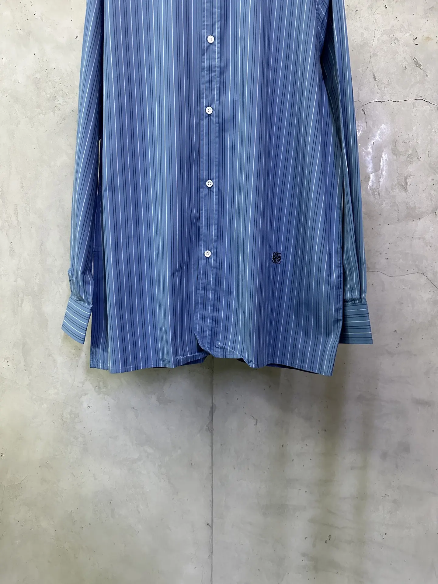 Contrast Collar Striped Cotton Shirt D30015711 — view 4