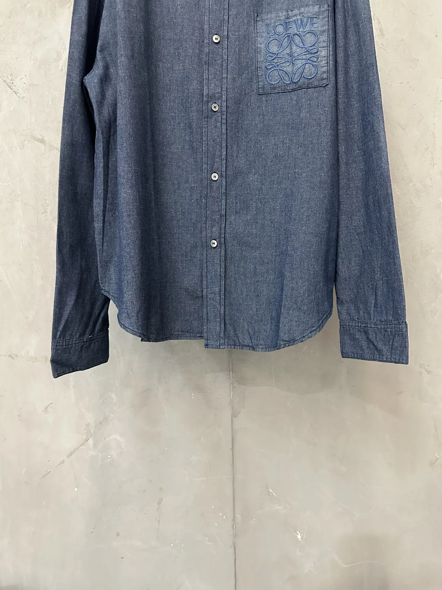 Anagram Embroidered Slub Cotton Denim Shirt D30021775 — view 4
