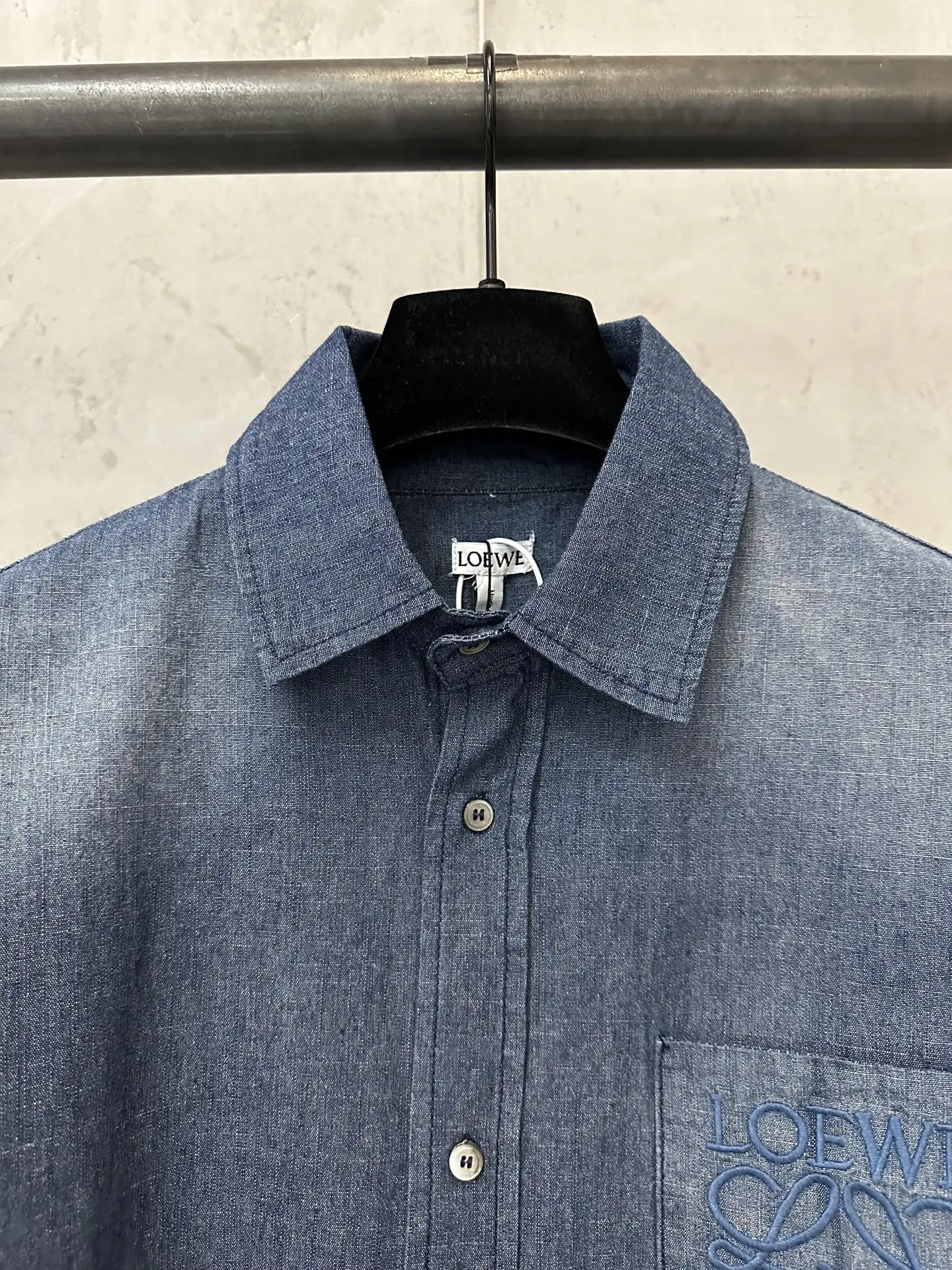 Anagram Embroidered Slub Cotton Denim Shirt D30021775 — view 5