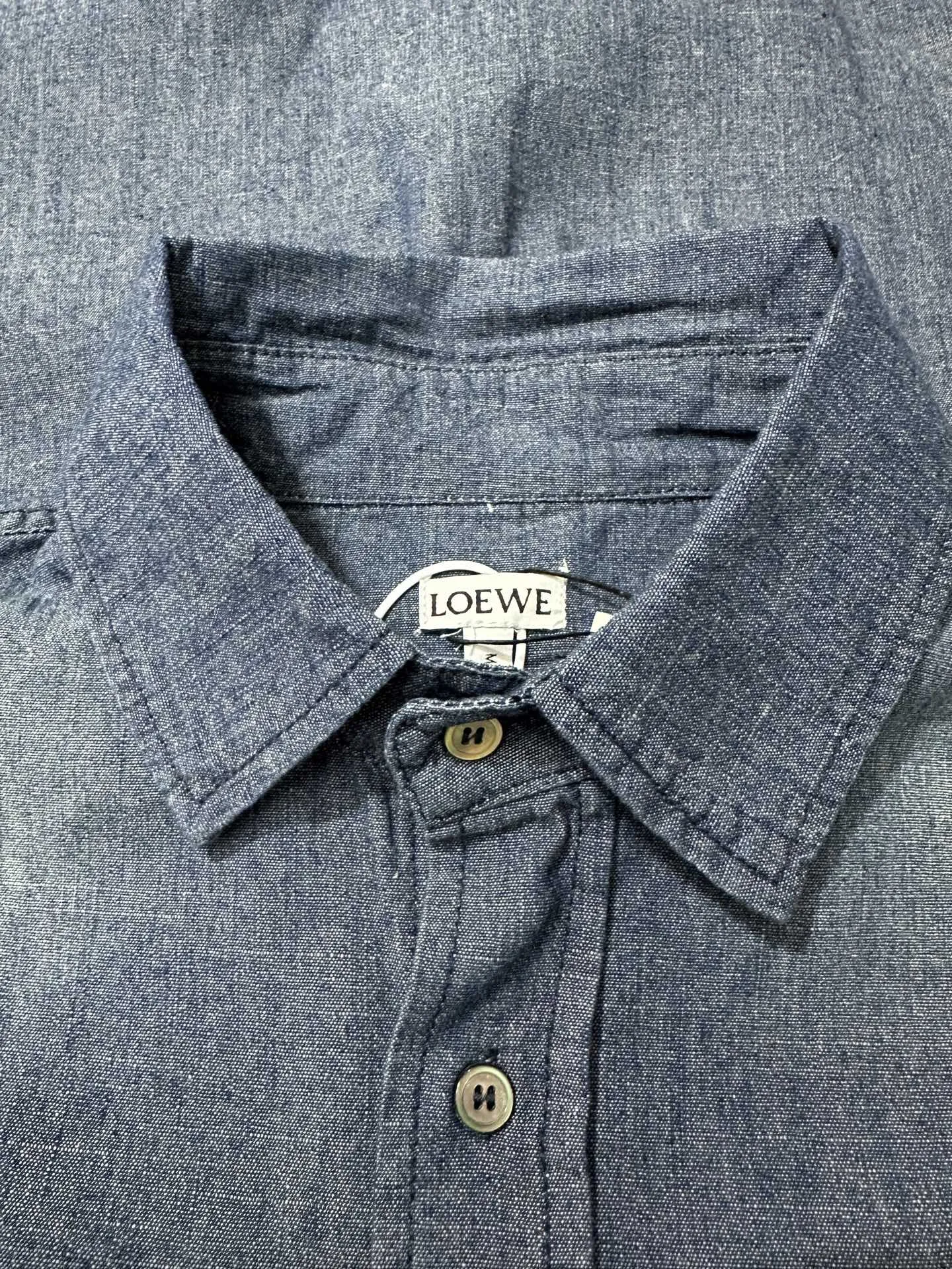 Anagram Embroidered Slub Cotton Denim Shirt D30021775 — view 6