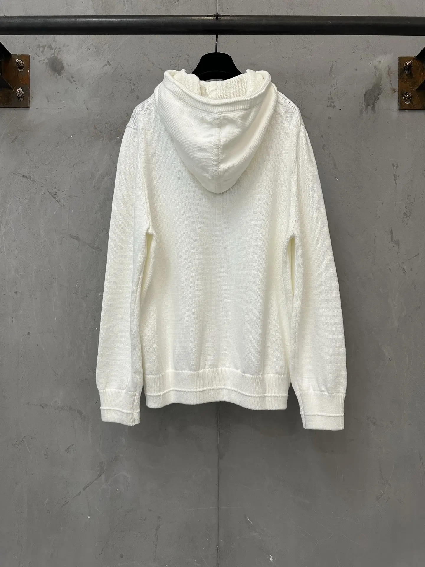 Logo-Embroidered Cotton Knit Hoodie D30025031 — view 2