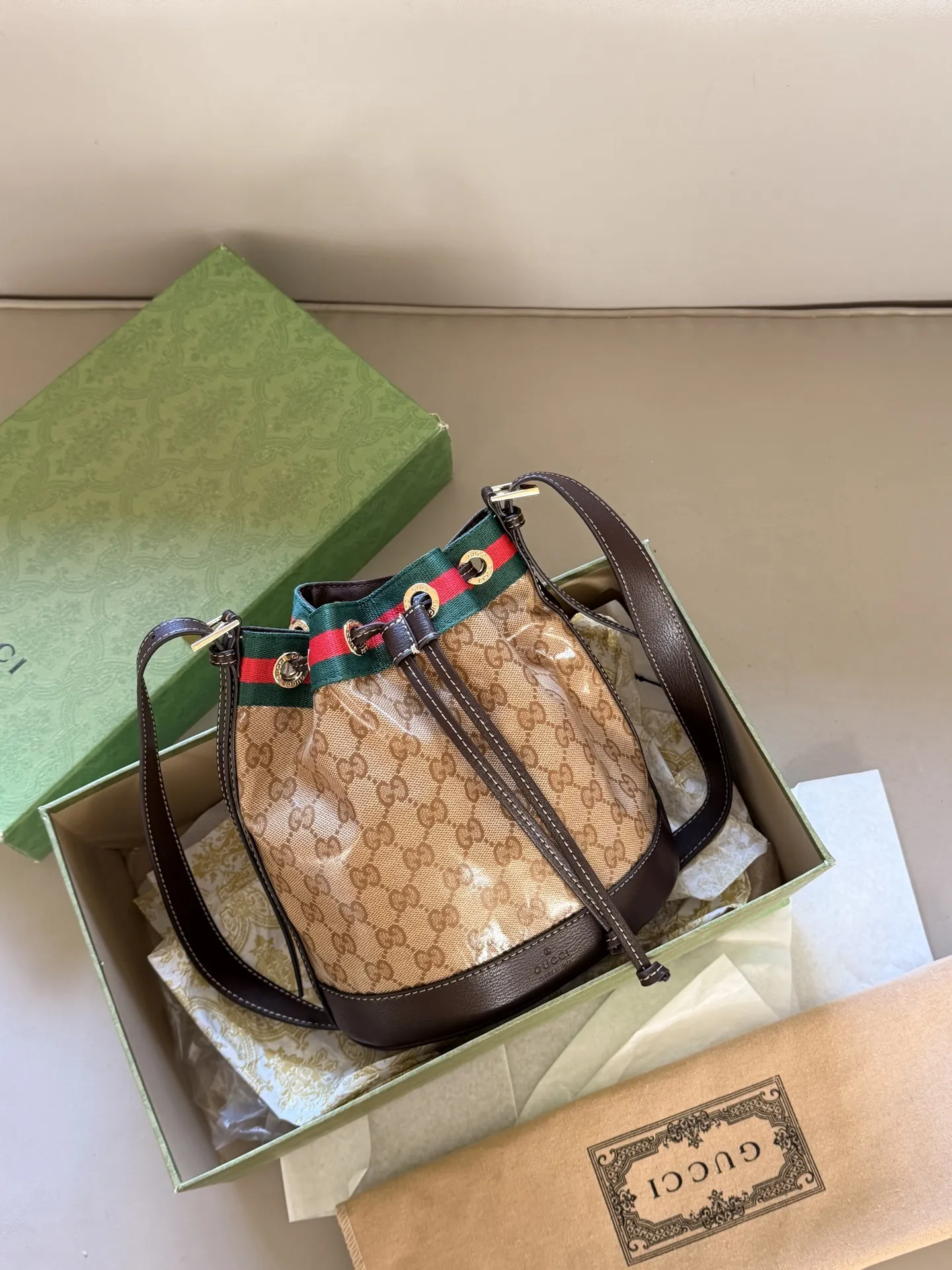 GG Monogram Coated Canvas Bucket Bag D31017931