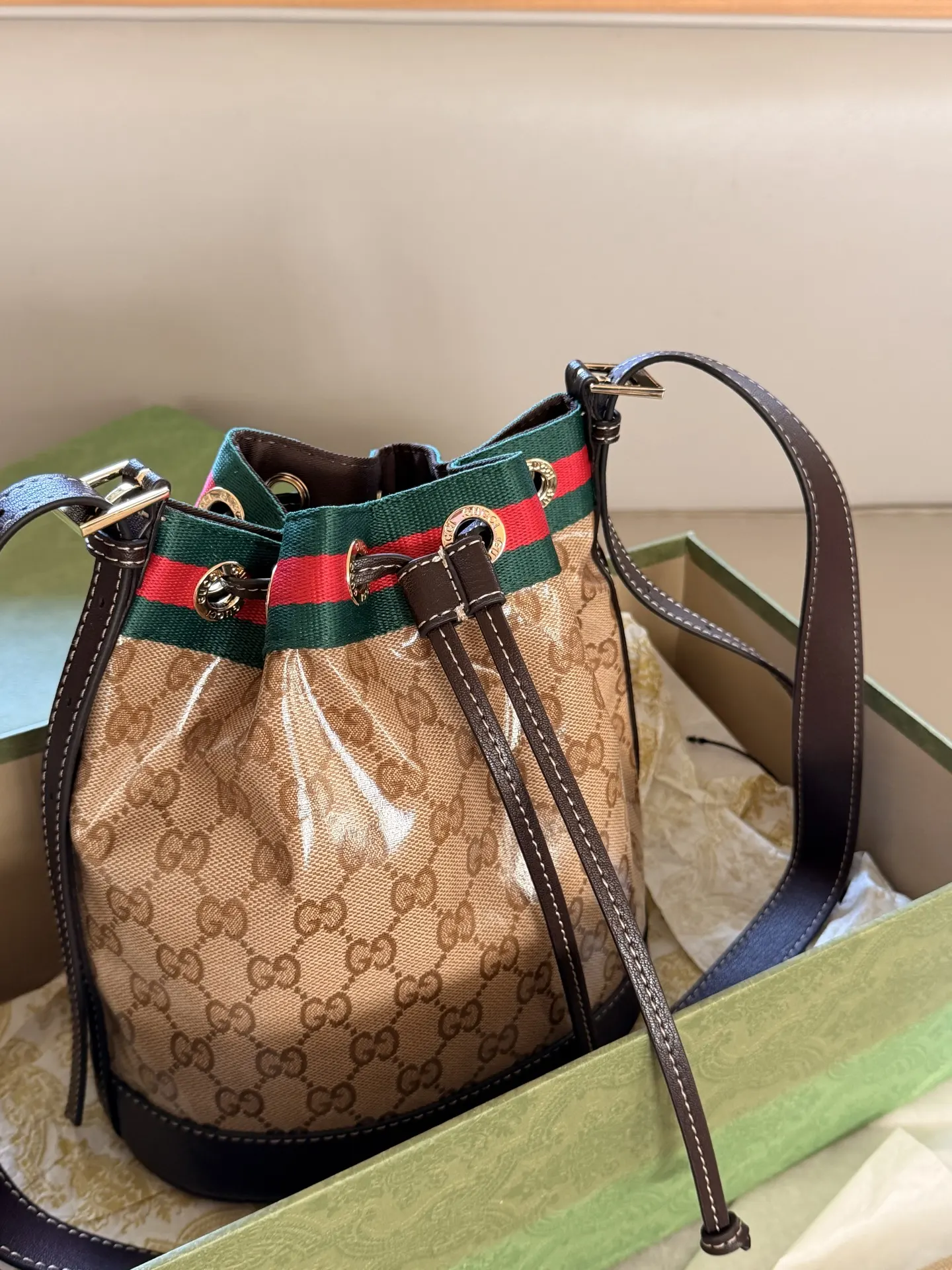 GG Monogram Coated Canvas Bucket Bag D31017931 — view 3