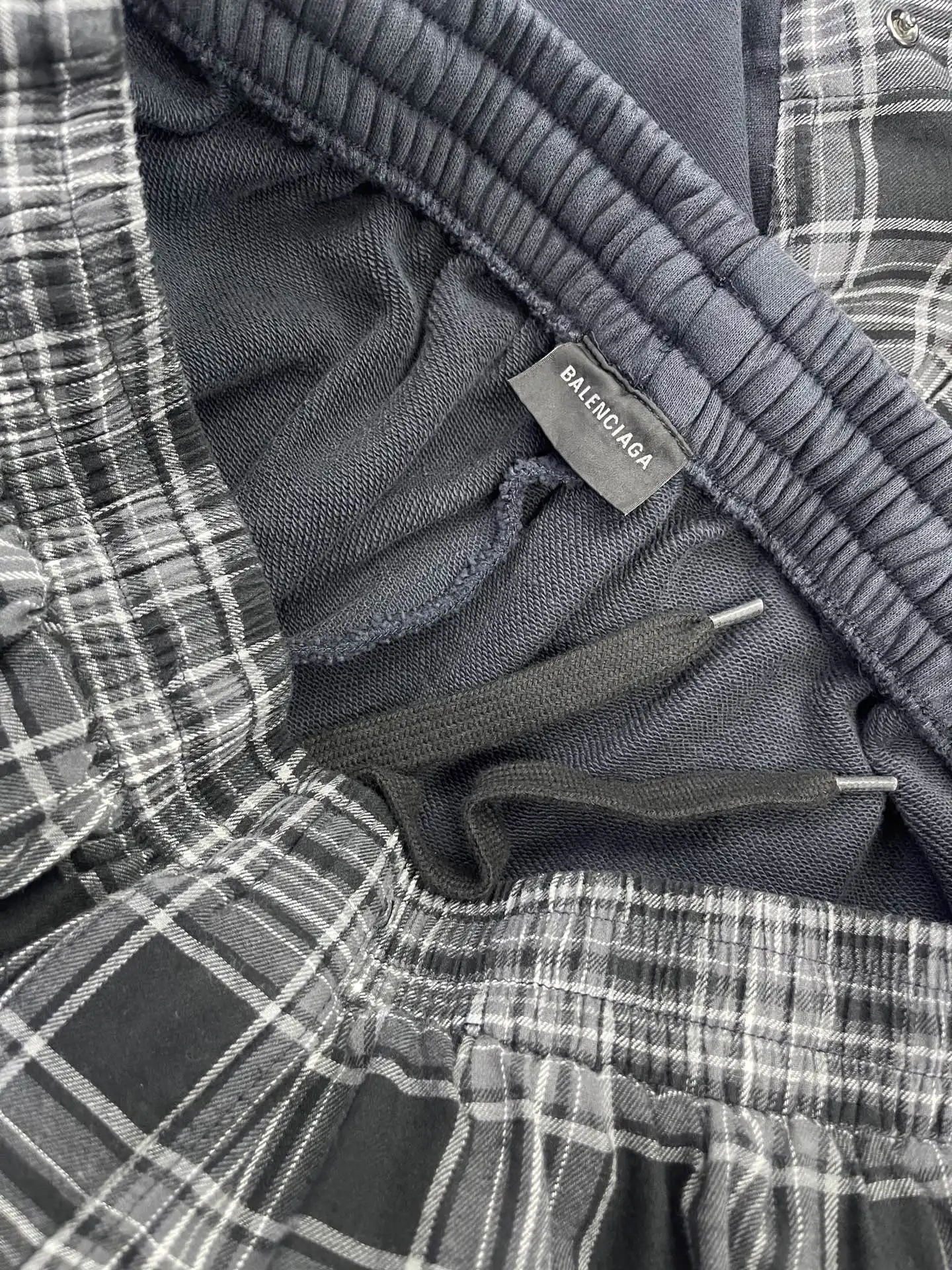 Plaid Paneled Wide-Leg Trousers D31012332 — view 7