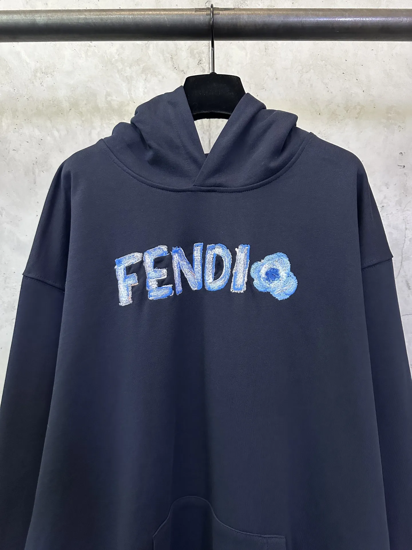 Logo-Embroidered Cotton-Jersey Hoodie D31012861 — view 3