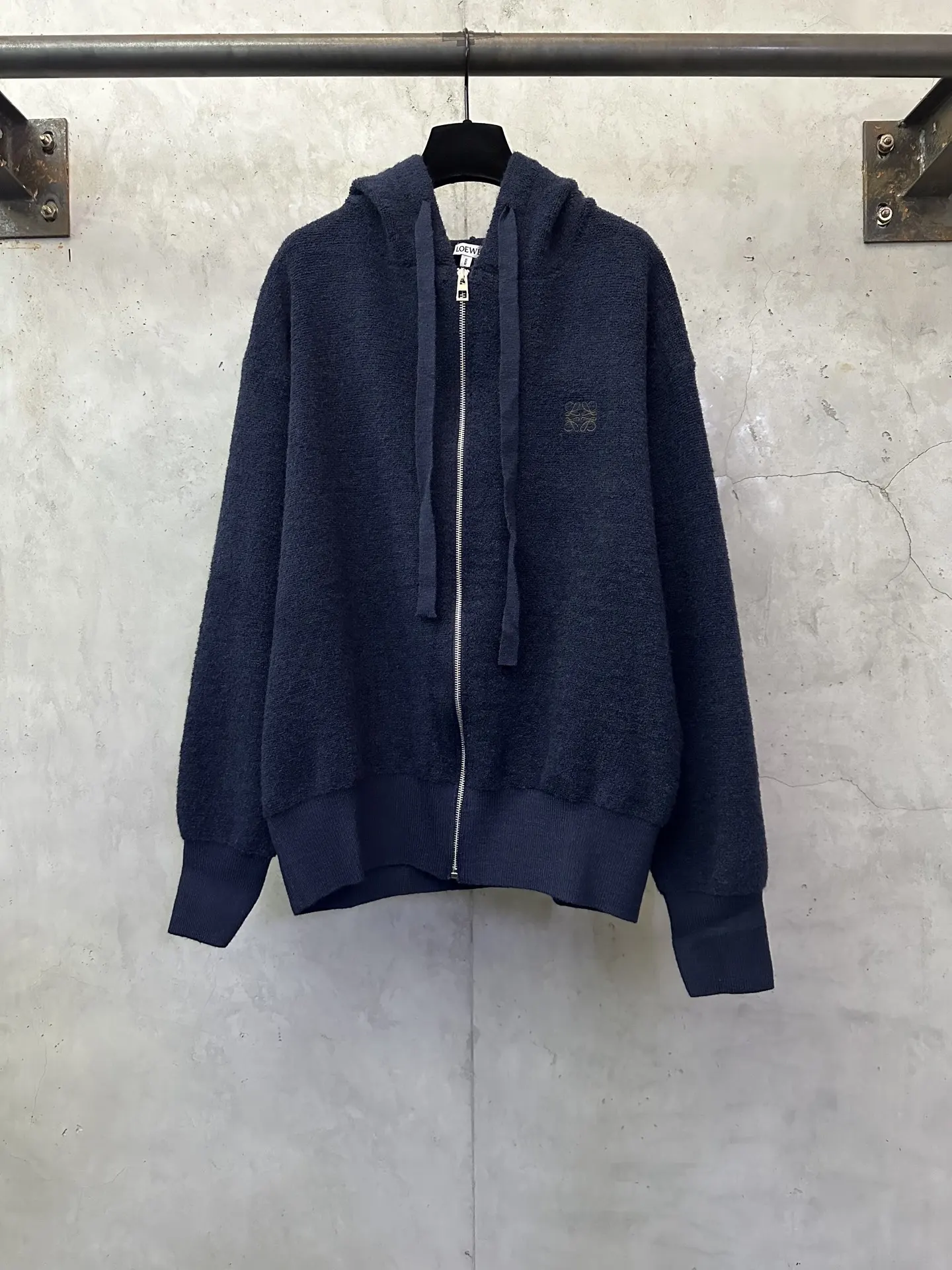 Anagram Embroidered Wool-Blend Zip-Up Hoodie D31024438