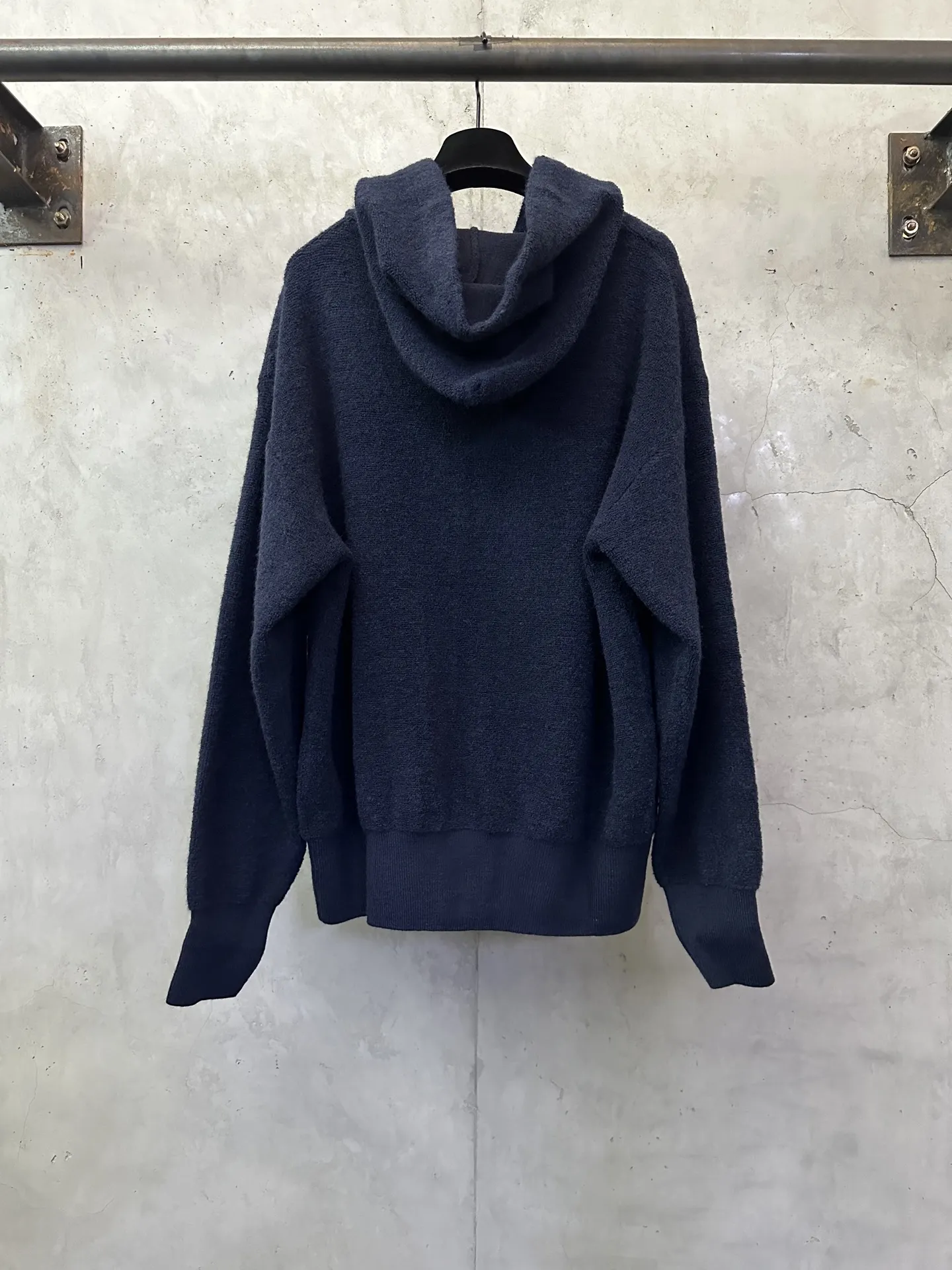 Anagram Embroidered Wool-Blend Zip-Up Hoodie D31024438 — view 2
