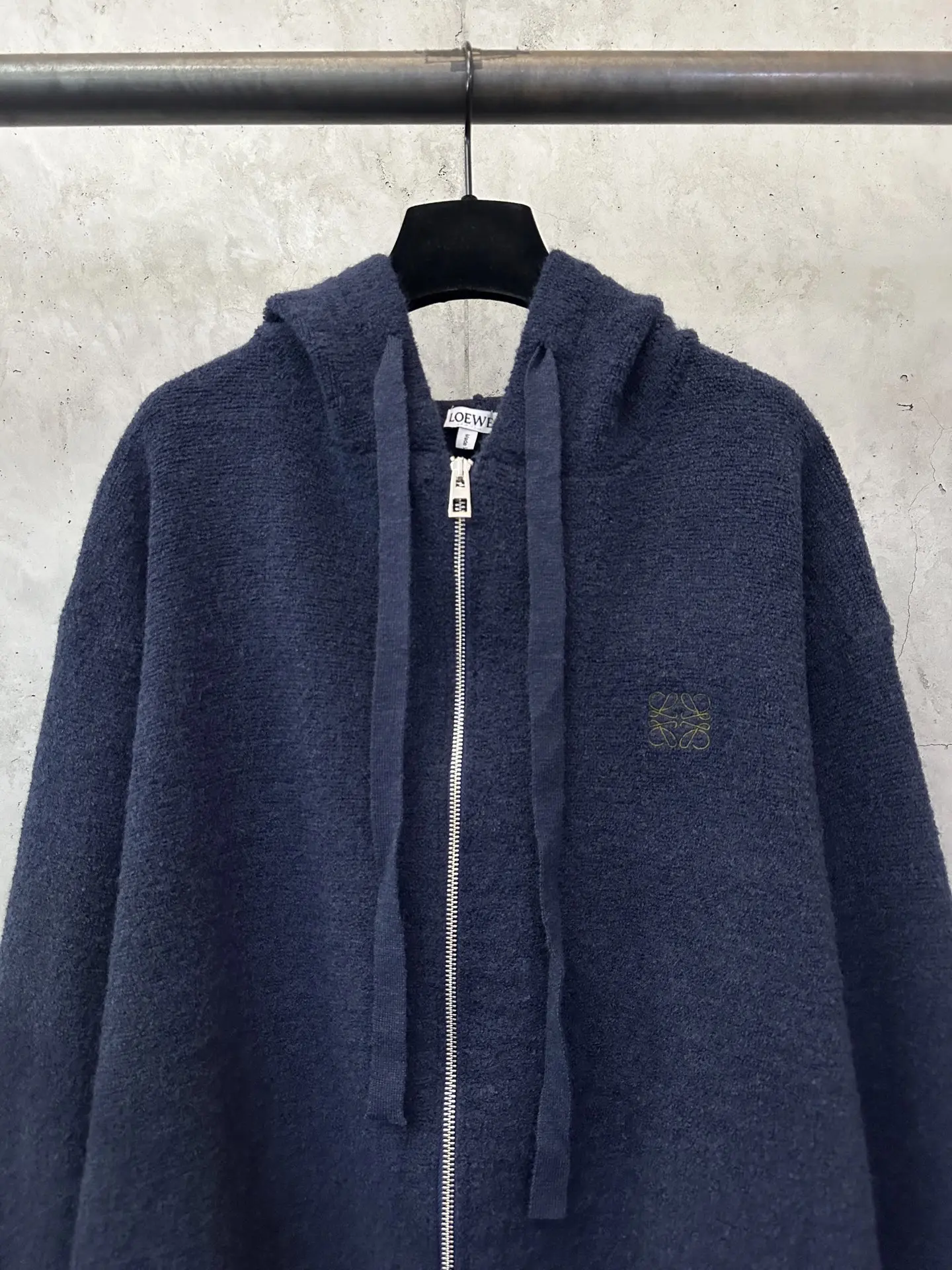 Anagram Embroidered Wool-Blend Zip-Up Hoodie D31024438 — view 3