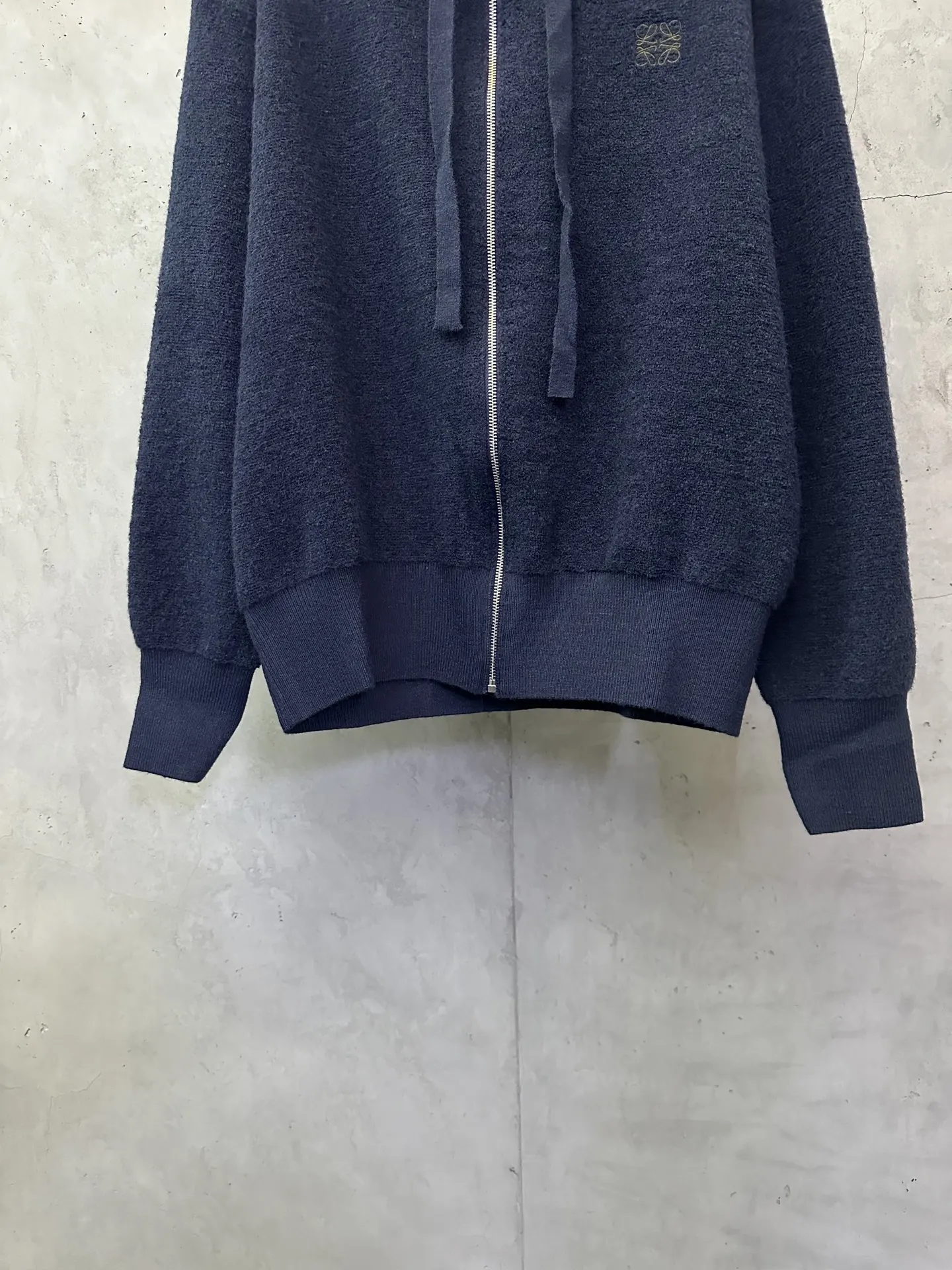 Anagram Embroidered Wool-Blend Zip-Up Hoodie D31024438 — view 4