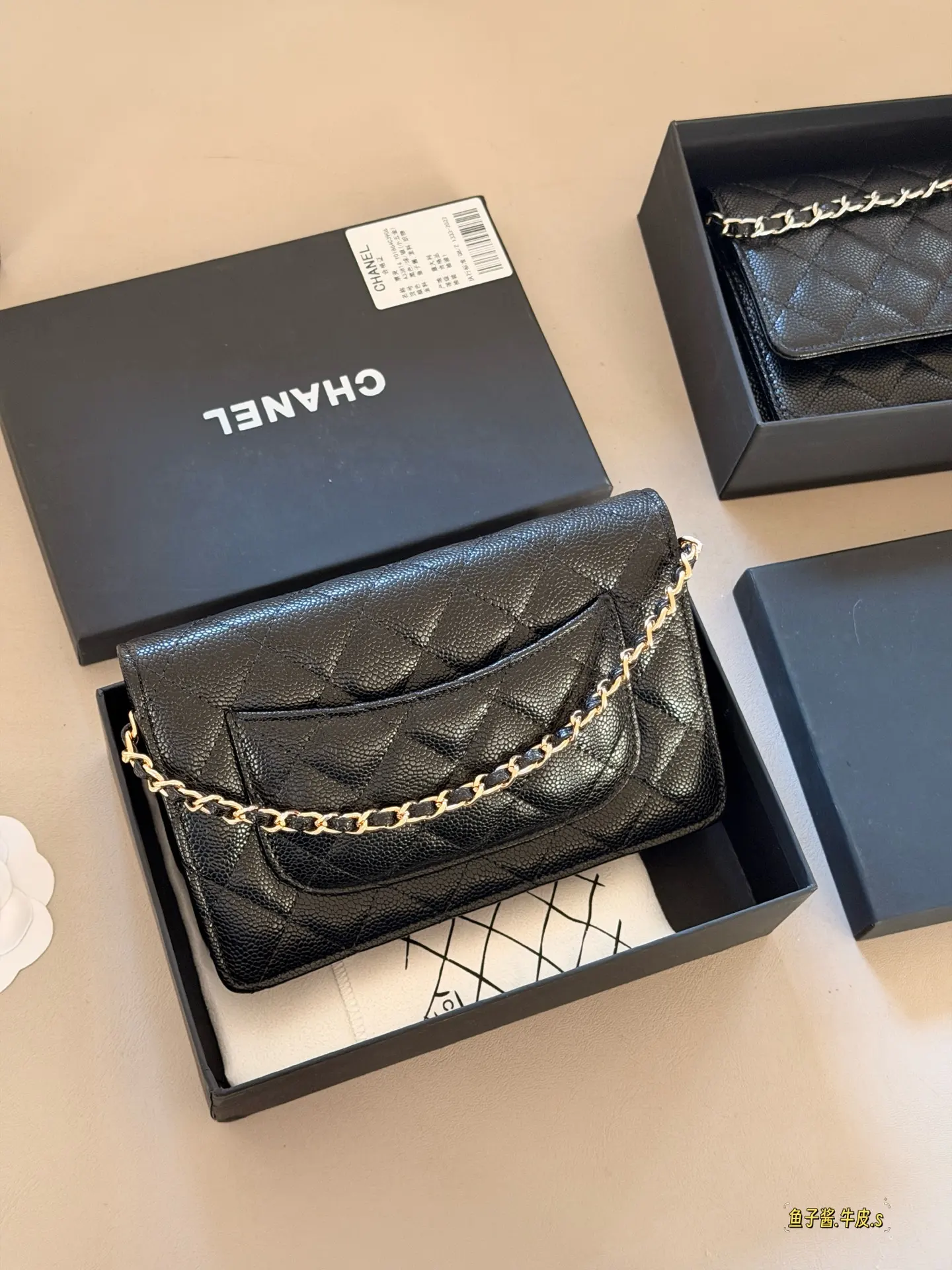 Quilted Caviar Leather Wallet on Chain D31018159 — view 5
