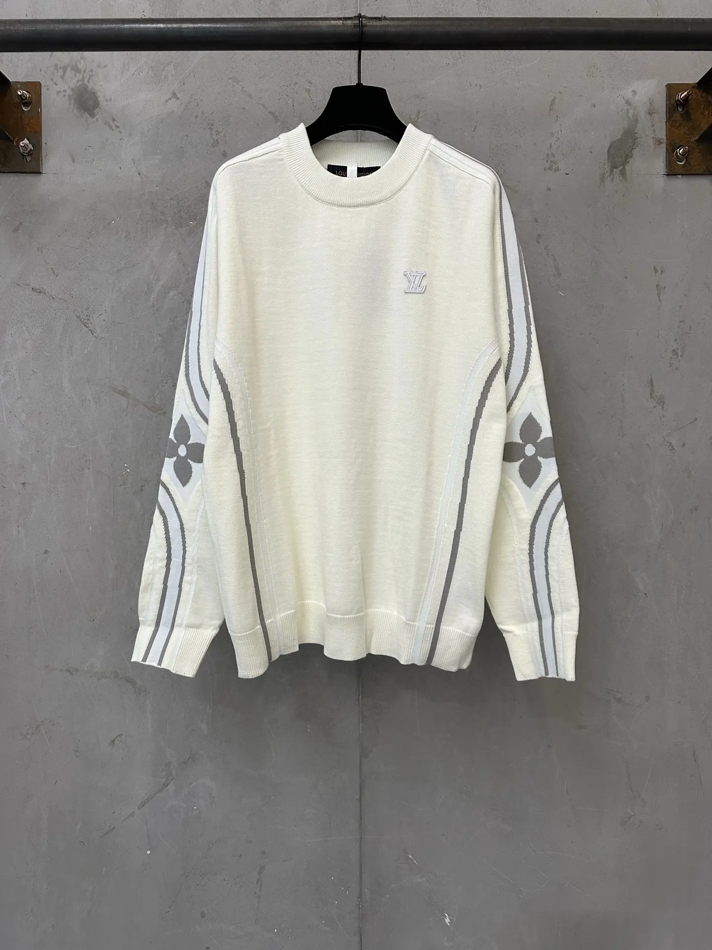 Monogram Intarsia Wool-Blend Crew-Neck Sweater D31520195
