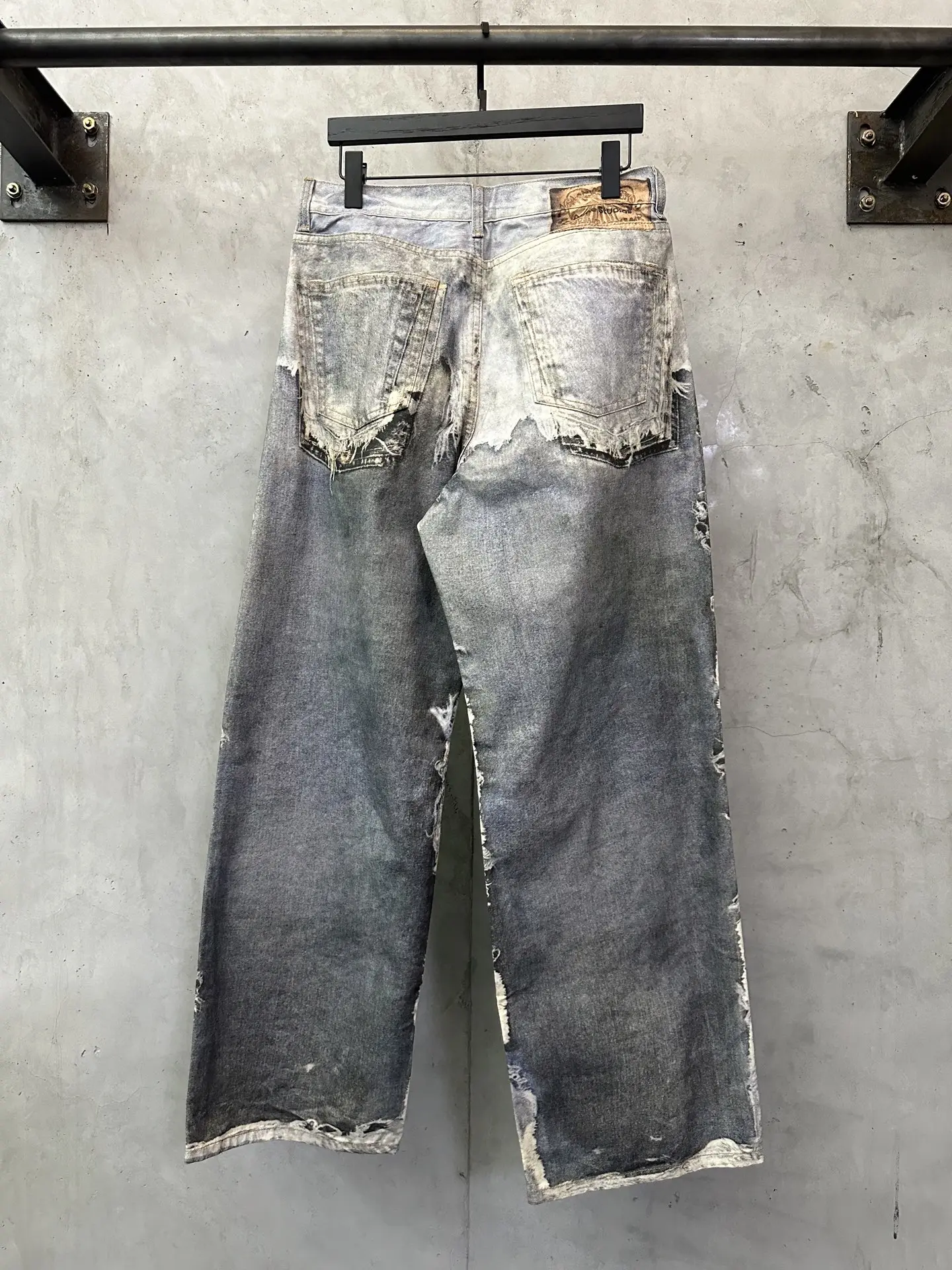 3D-Print Distressed Wide-Leg Jeans D32012785 — view 2