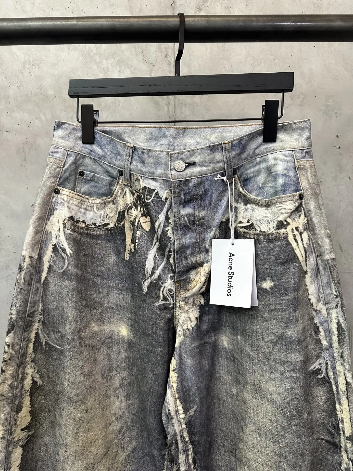 3D-Print Distressed Wide-Leg Jeans D32012785 — view 3