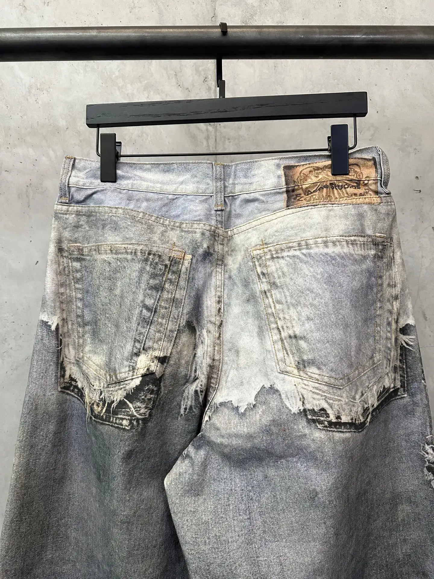 3D-Print Distressed Wide-Leg Jeans D32012785 — view 5