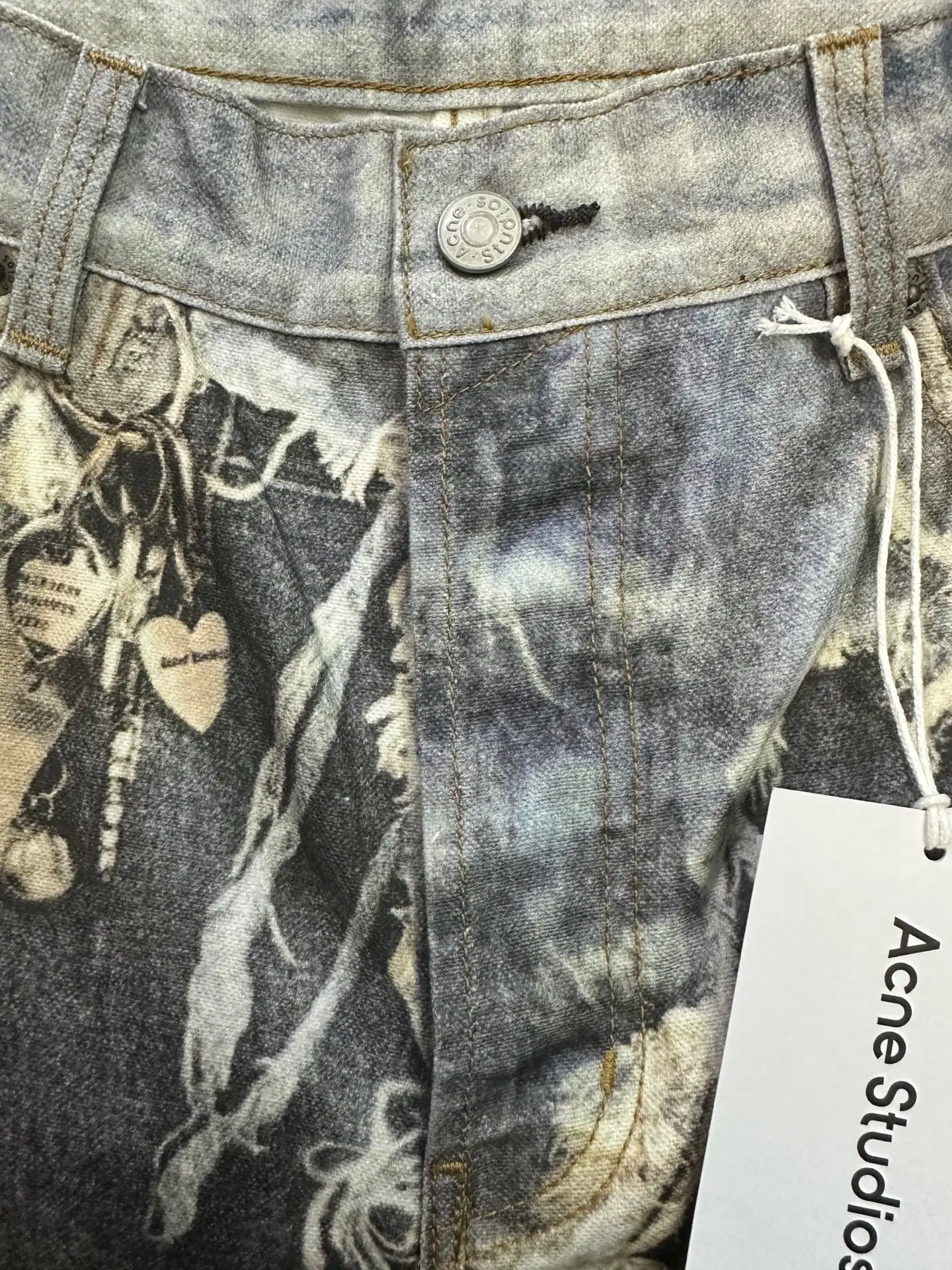 3D-Print Distressed Wide-Leg Jeans D32012785 — view 7