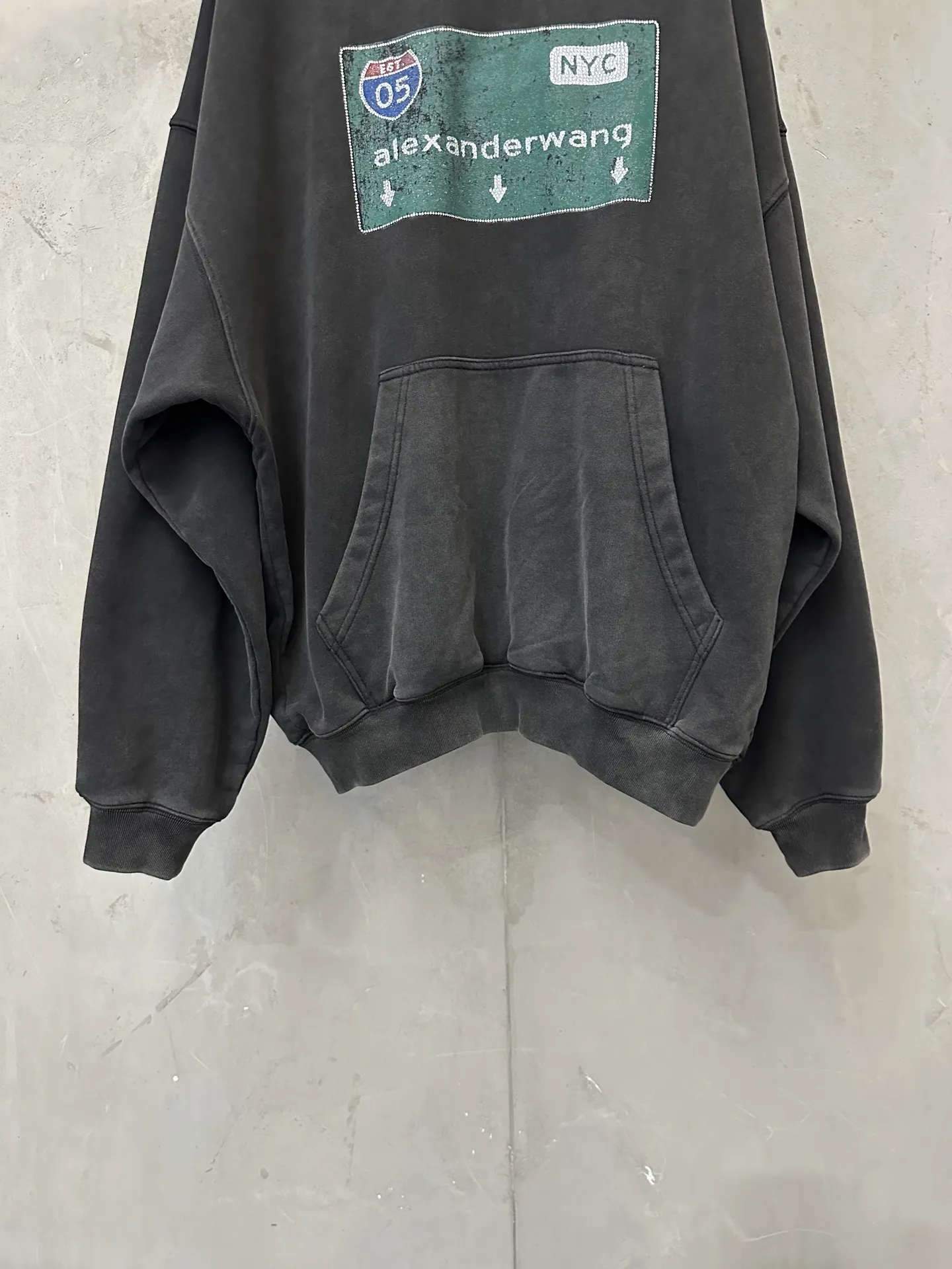 Alexander Wang Rhinestone Graphic Washed Hoodie D32020123 — view 4