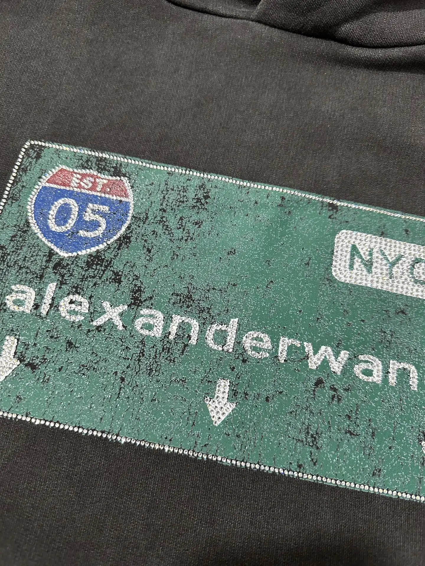 Alexander Wang Rhinestone Graphic Washed Hoodie D32020123 — view 7