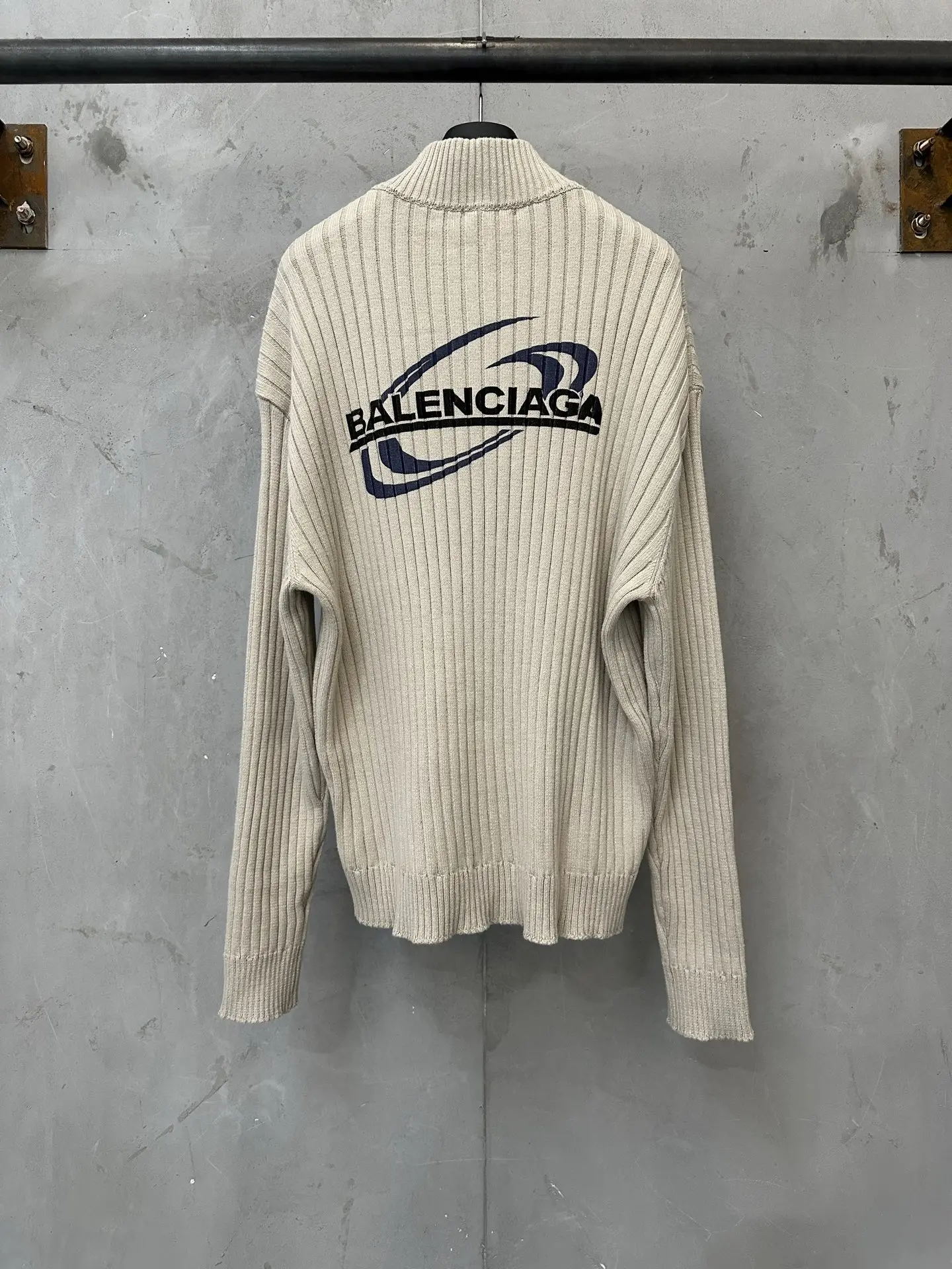 Half-Zip Ribbed Cotton Knit Sweater D32020141 — view 2