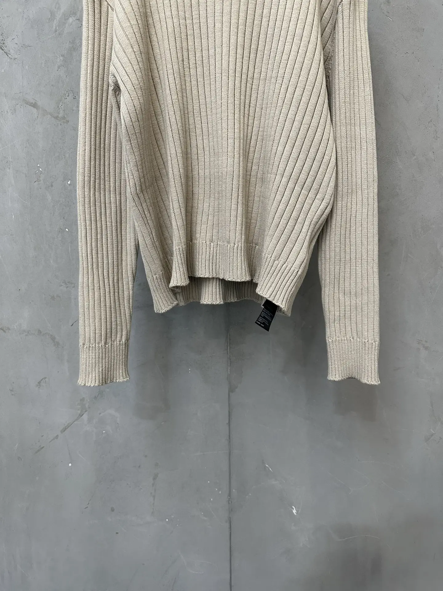 Half-Zip Ribbed Cotton Knit Sweater D32020141 — view 4