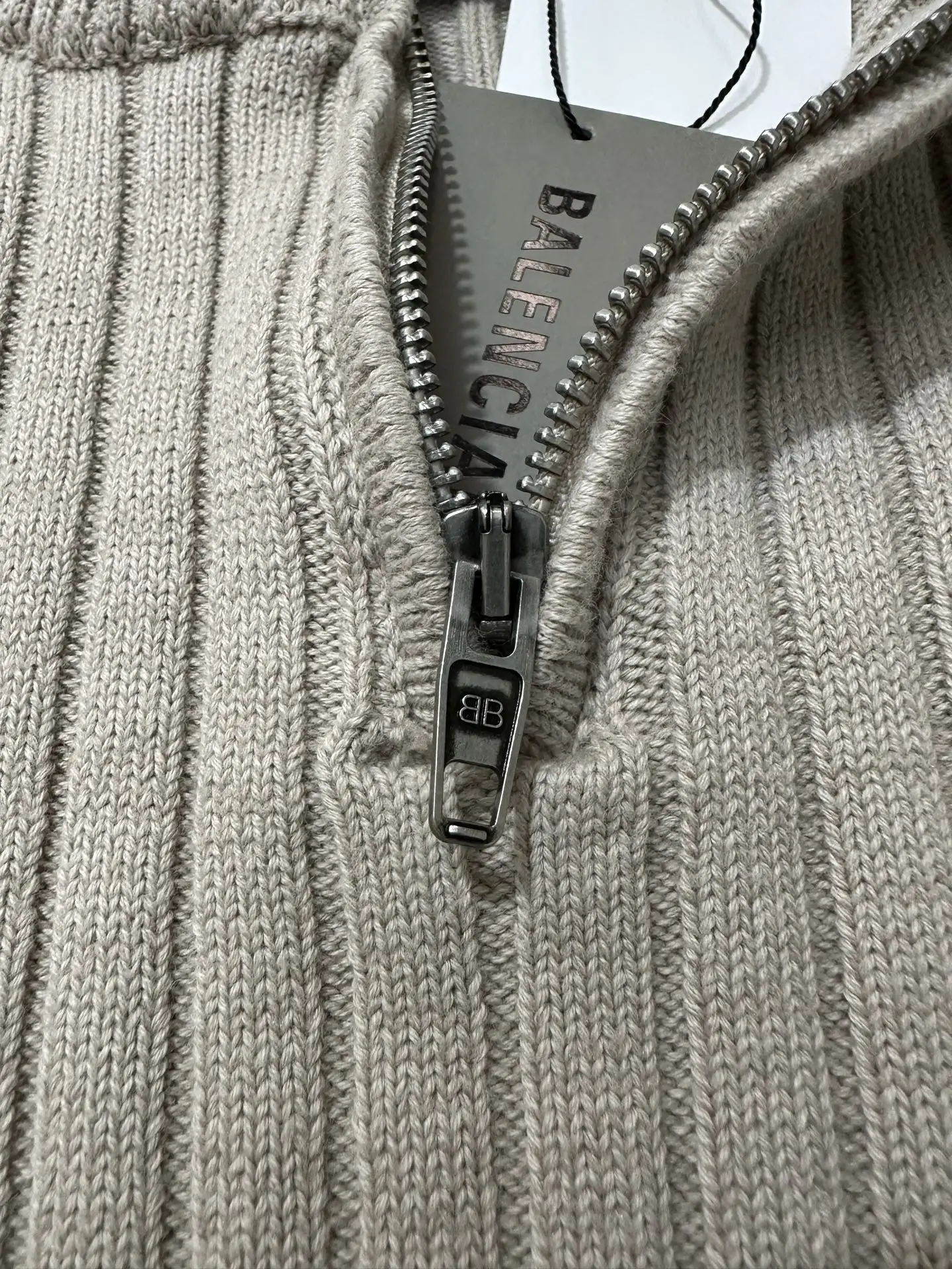 Half-Zip Ribbed Cotton Knit Sweater D32020141 — view 7