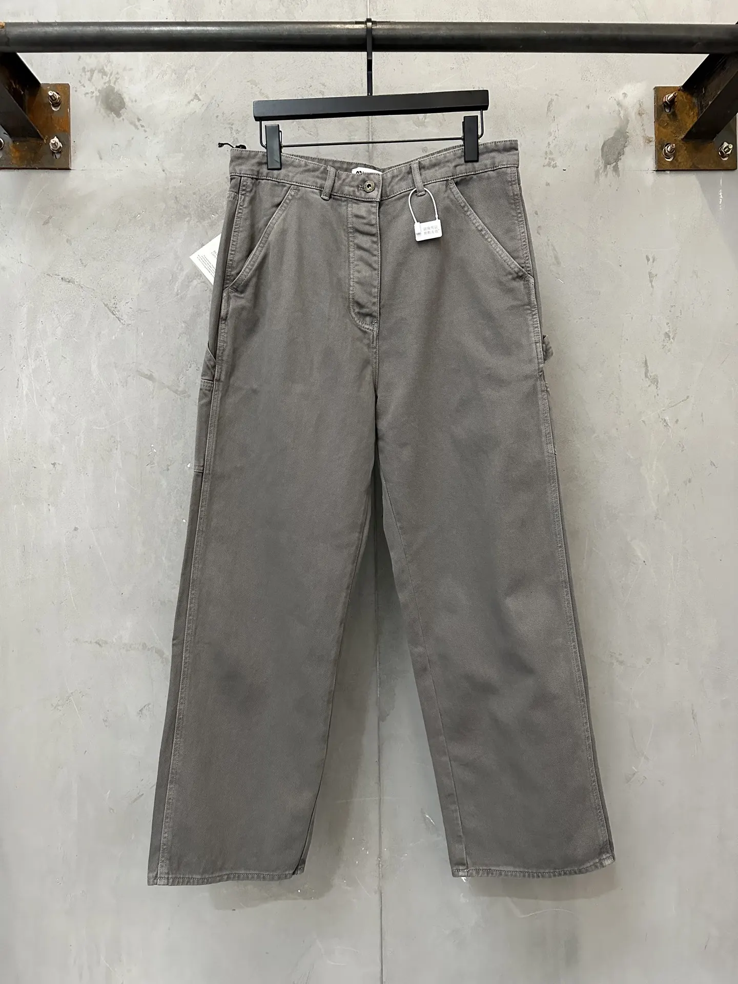 Embroidered Washed Denim Straight-Leg Trousers D32023523