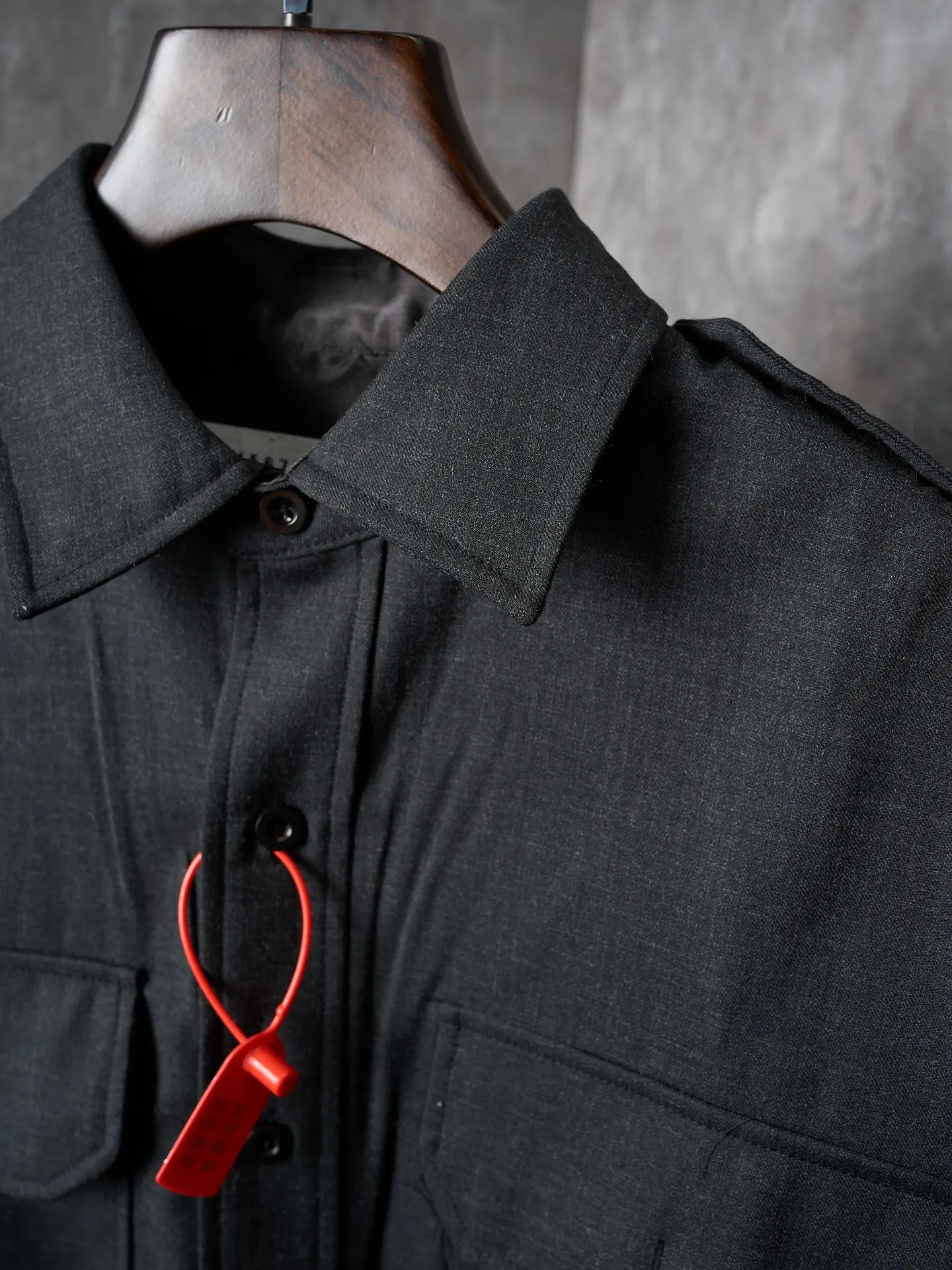 MM6 Wool-Blend Overshirt with Contrast Topstitching D32020419 — view 4