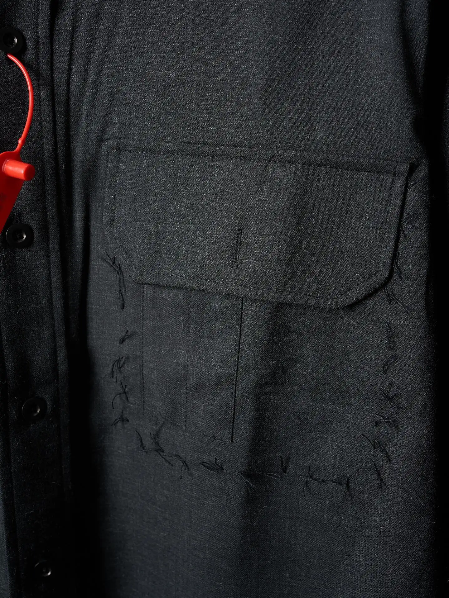 MM6 Wool-Blend Overshirt with Contrast Topstitching D32020419 — view 7