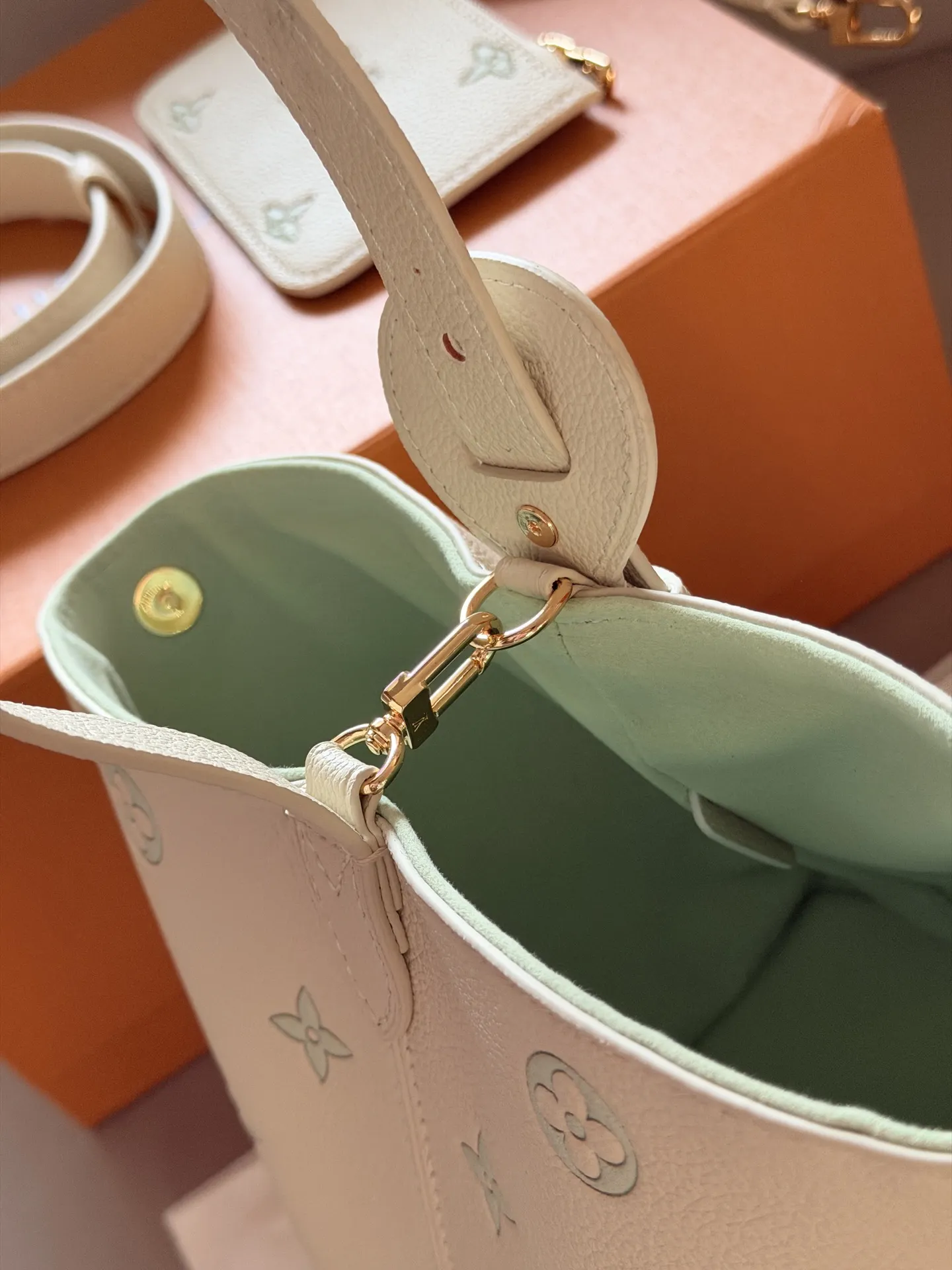 Monogram Embossed Leather Bucket Bag D32018074 — view 9