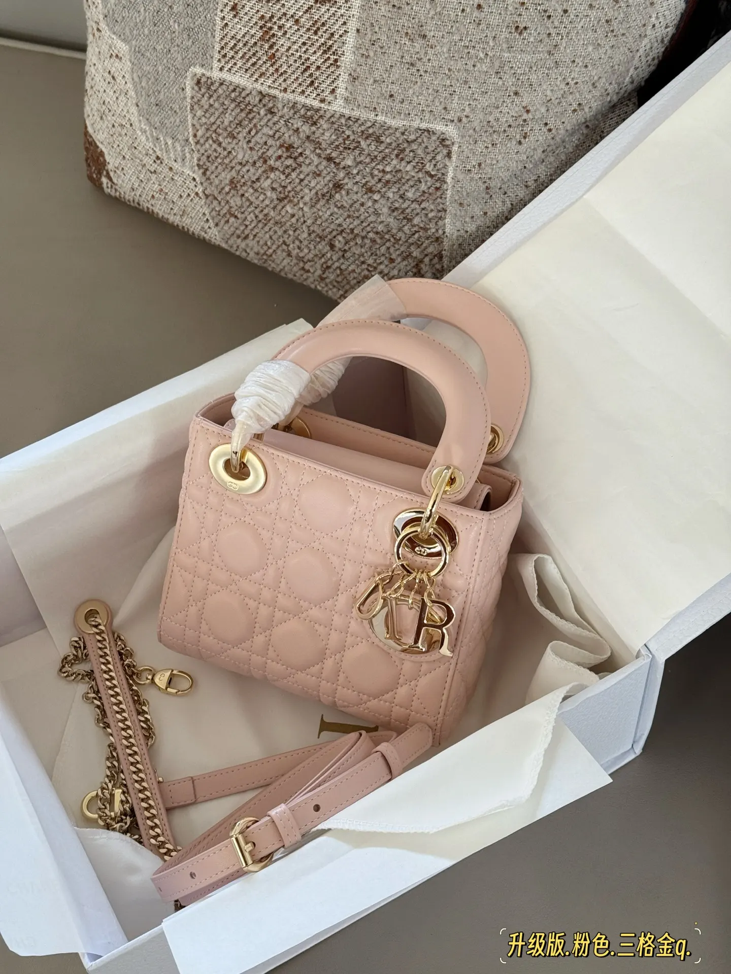 Lady Dior Quilted Lambskin Top-Handle Bag D32518183 — view 11