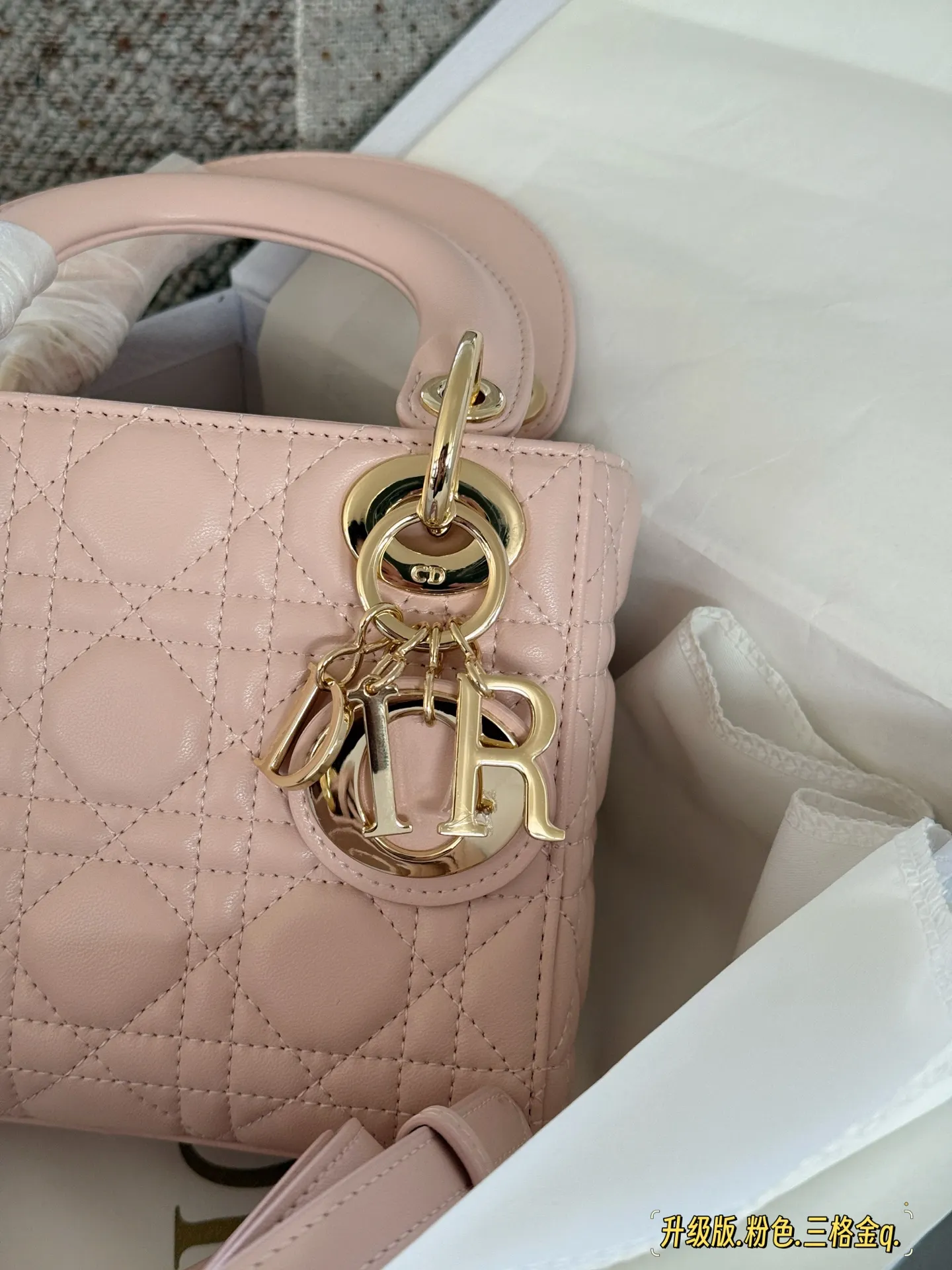 Lady Dior Quilted Lambskin Top-Handle Bag D32518183 — view 13