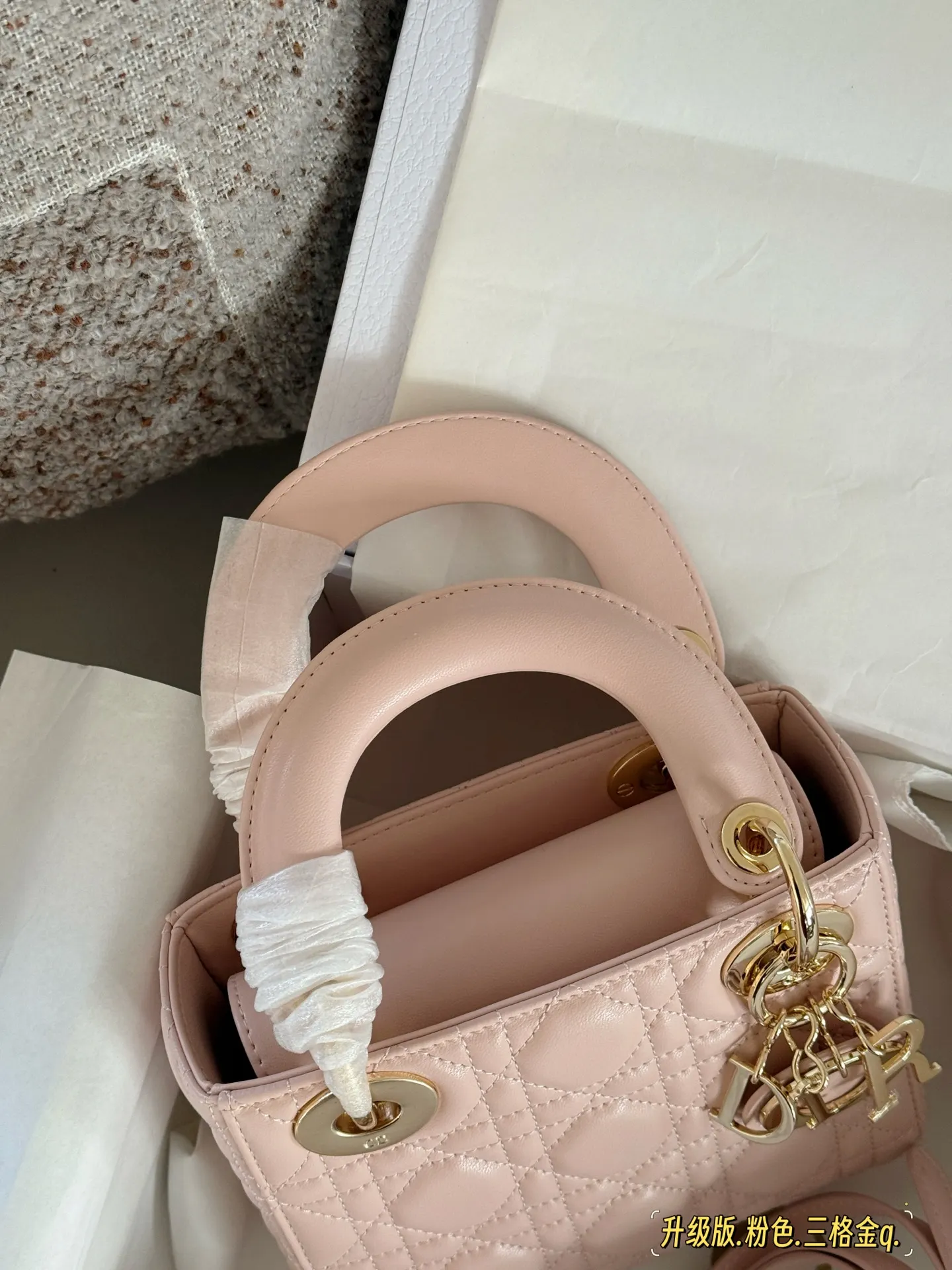 Lady Dior Quilted Lambskin Top-Handle Bag D32518183 — view 14