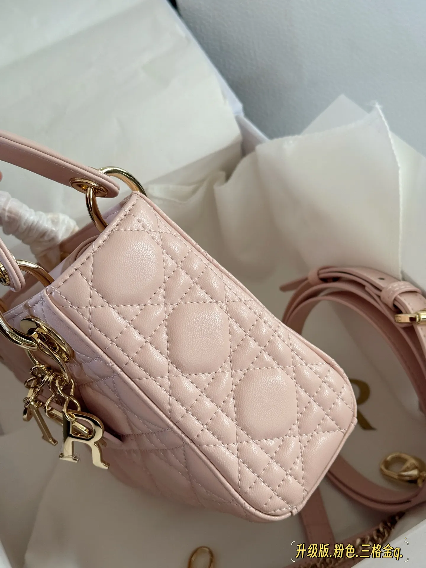 Lady Dior Quilted Lambskin Top-Handle Bag D32518183 — view 15