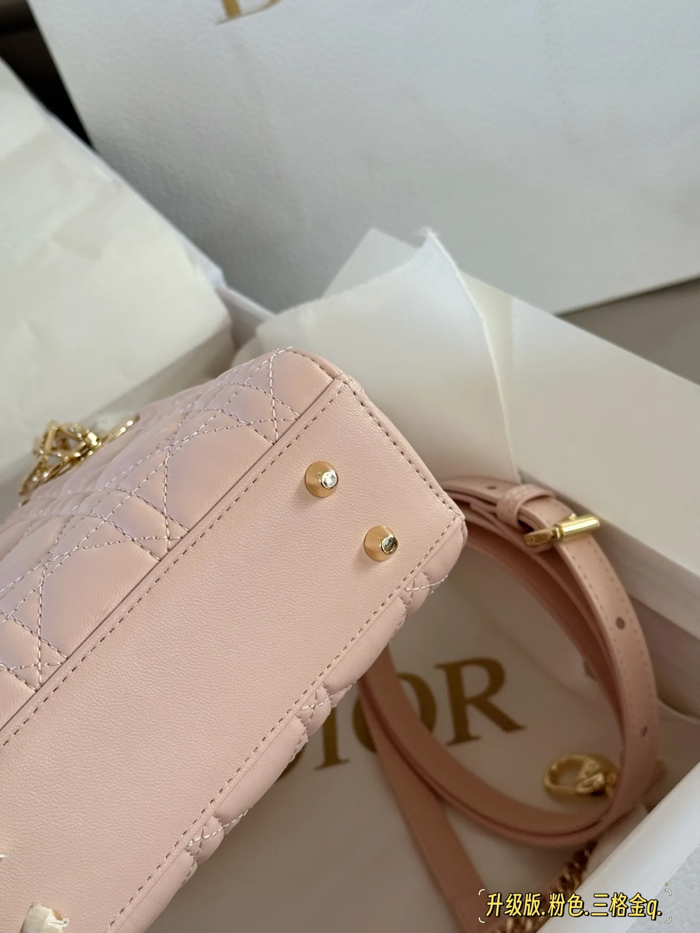 Lady Dior Quilted Lambskin Top-Handle Bag D32518183 — view 16