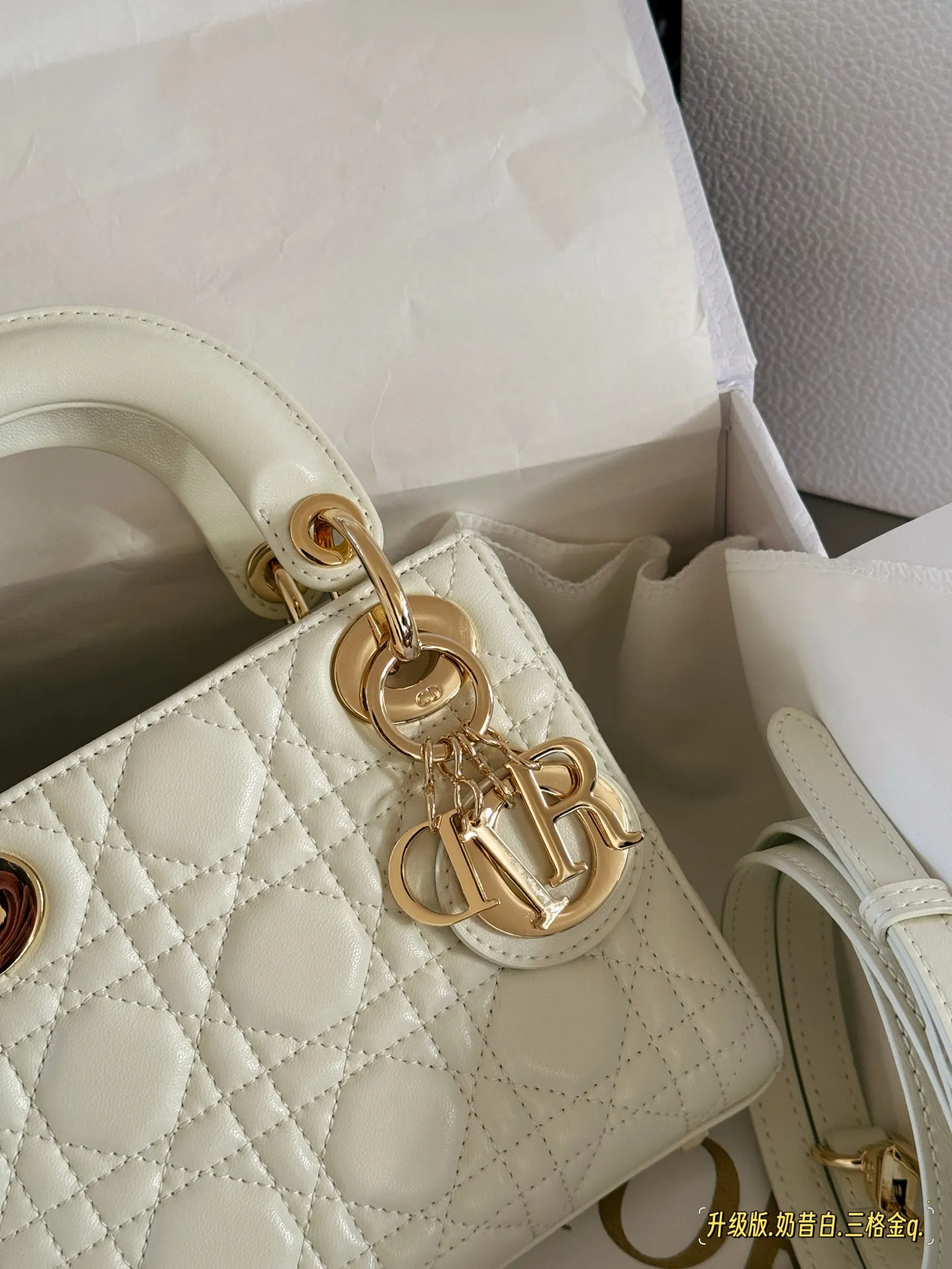 Lady Dior Quilted Lambskin Top-Handle Bag D32518183 — view 3