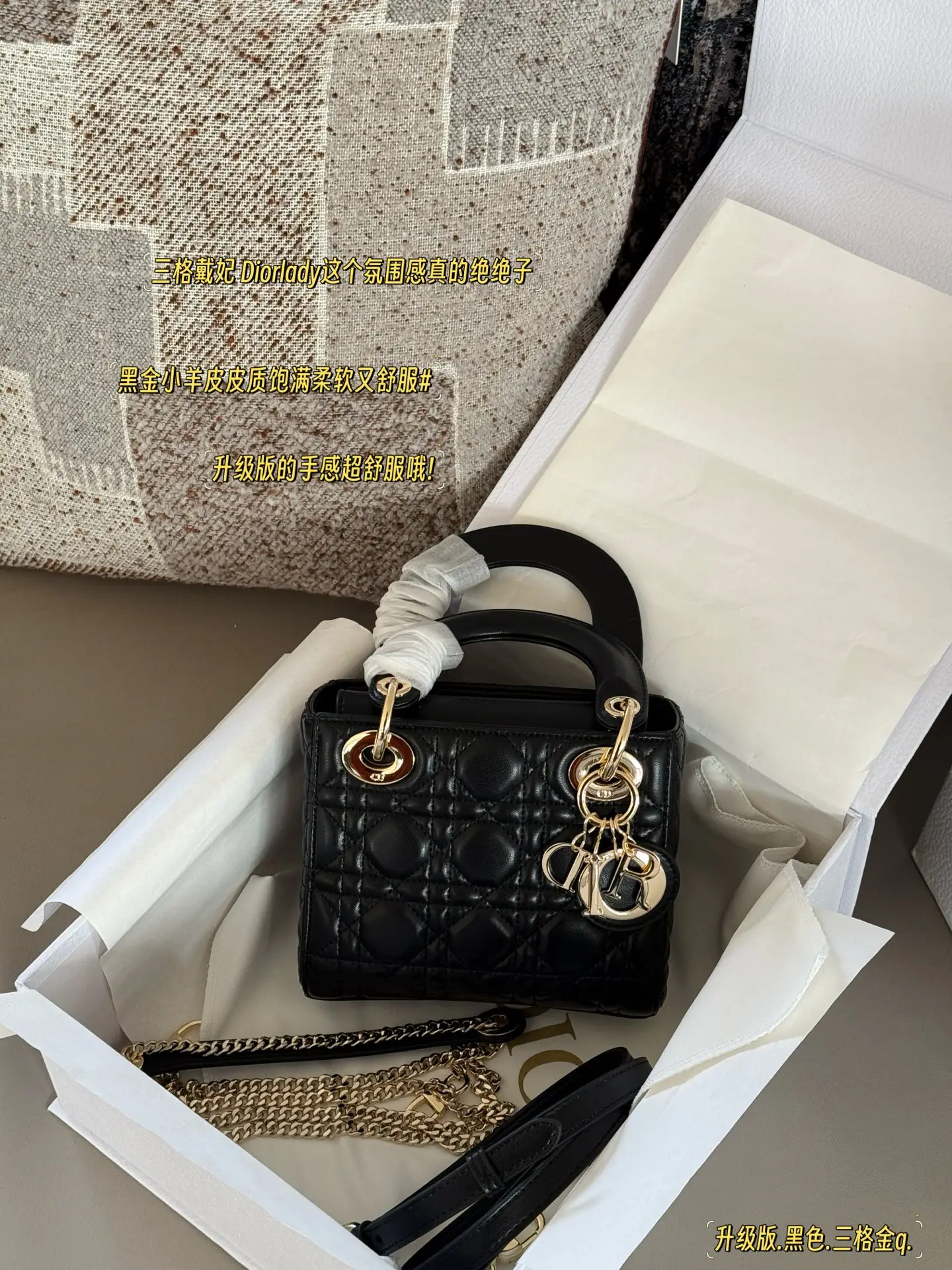 Lady Dior Quilted Lambskin Top-Handle Bag D32518183 — view 19