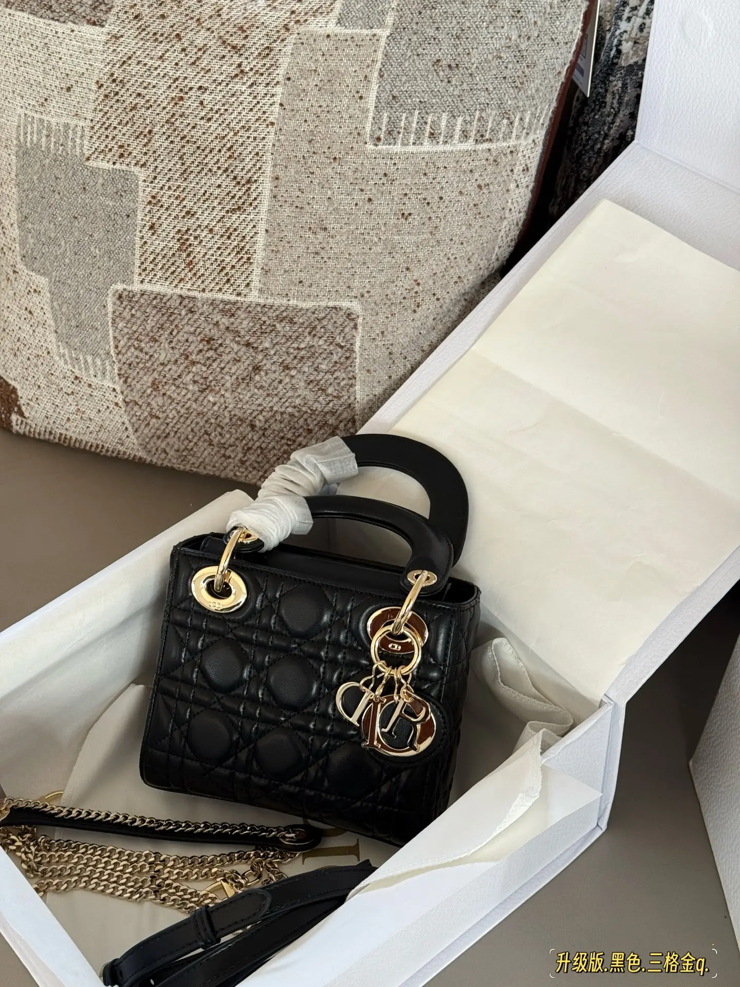 Lady Dior Quilted Lambskin Top-Handle Bag D32518183 — view 20