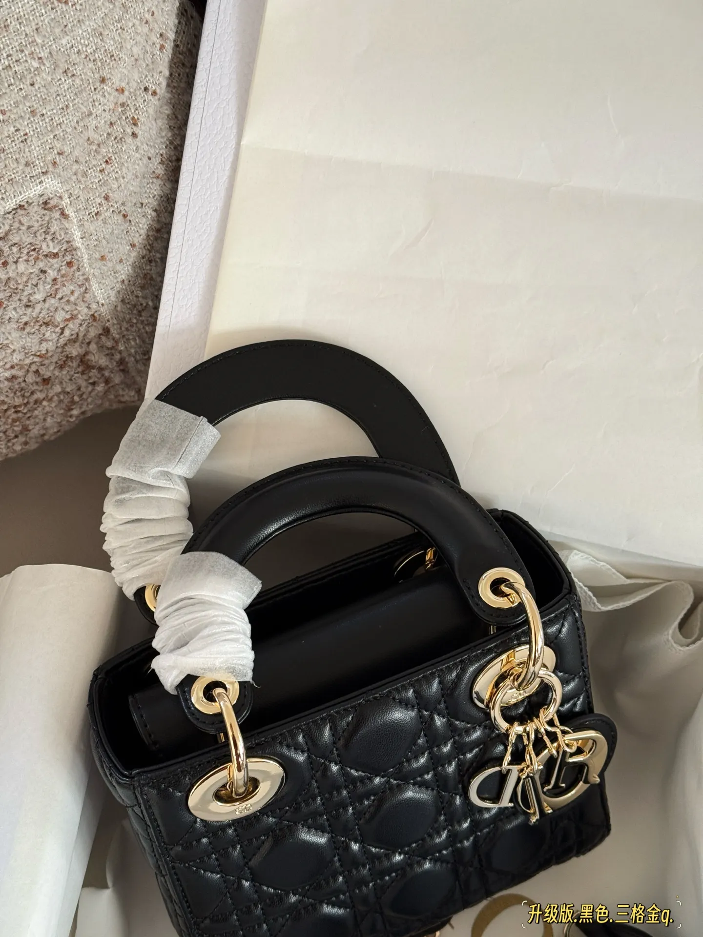 Lady Dior Quilted Lambskin Top-Handle Bag D32518183 — view 21