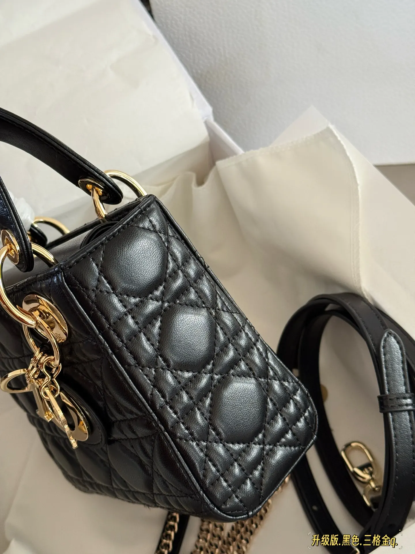 Lady Dior Quilted Lambskin Top-Handle Bag D32518183 — view 24