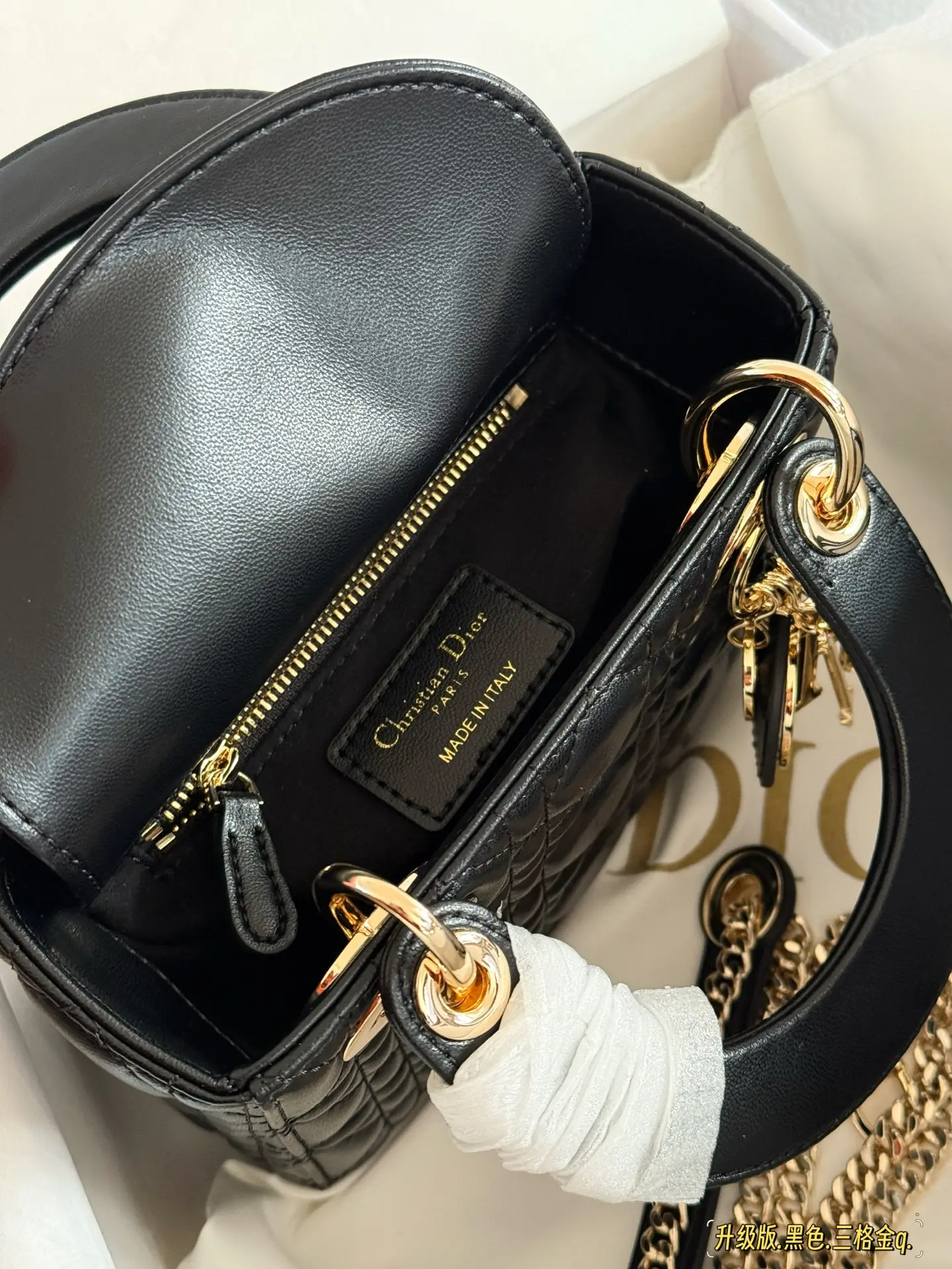 Lady Dior Quilted Lambskin Top-Handle Bag D32518183 — view 25