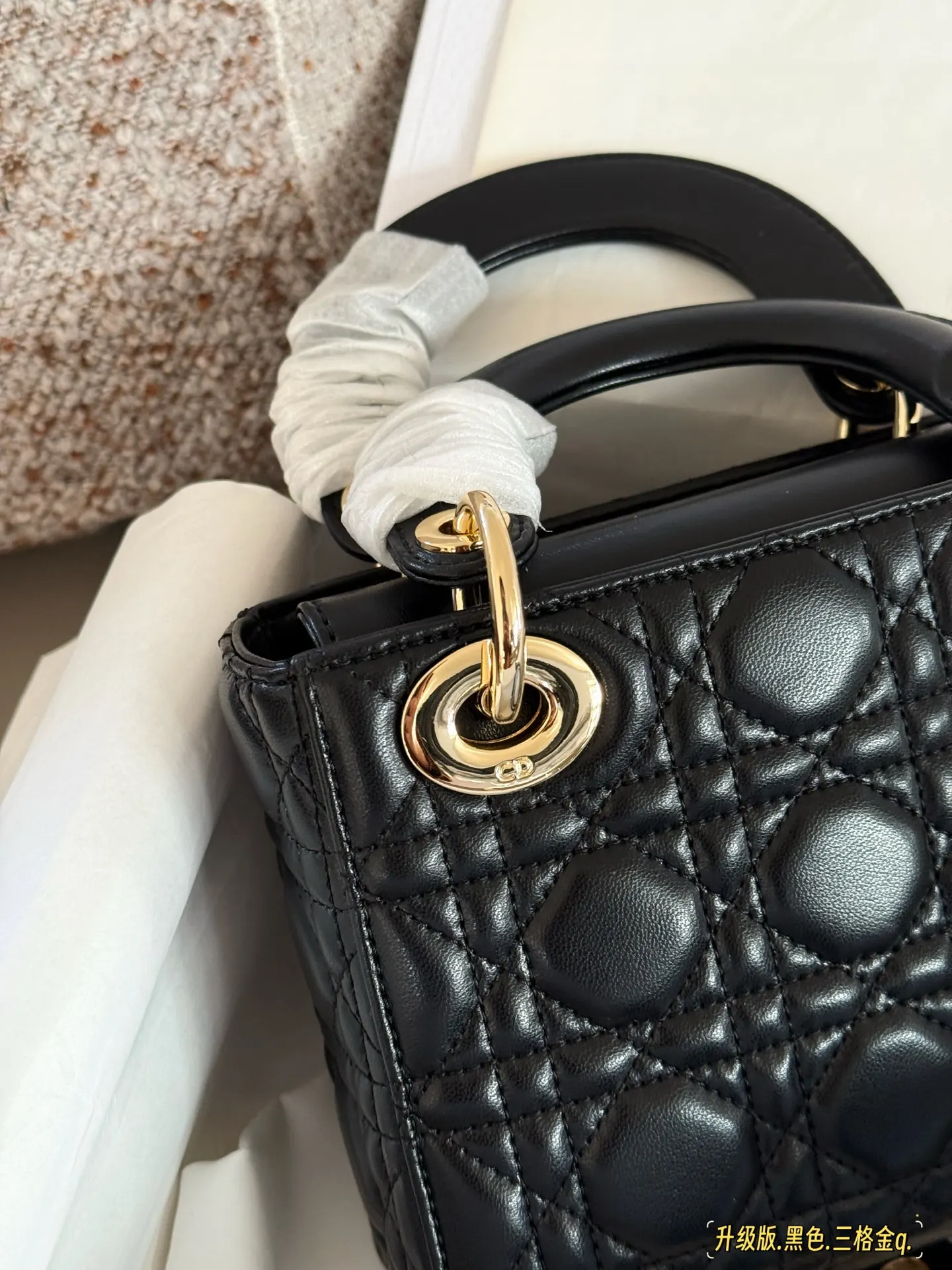 Lady Dior Quilted Lambskin Top-Handle Bag D32518183 — view 27