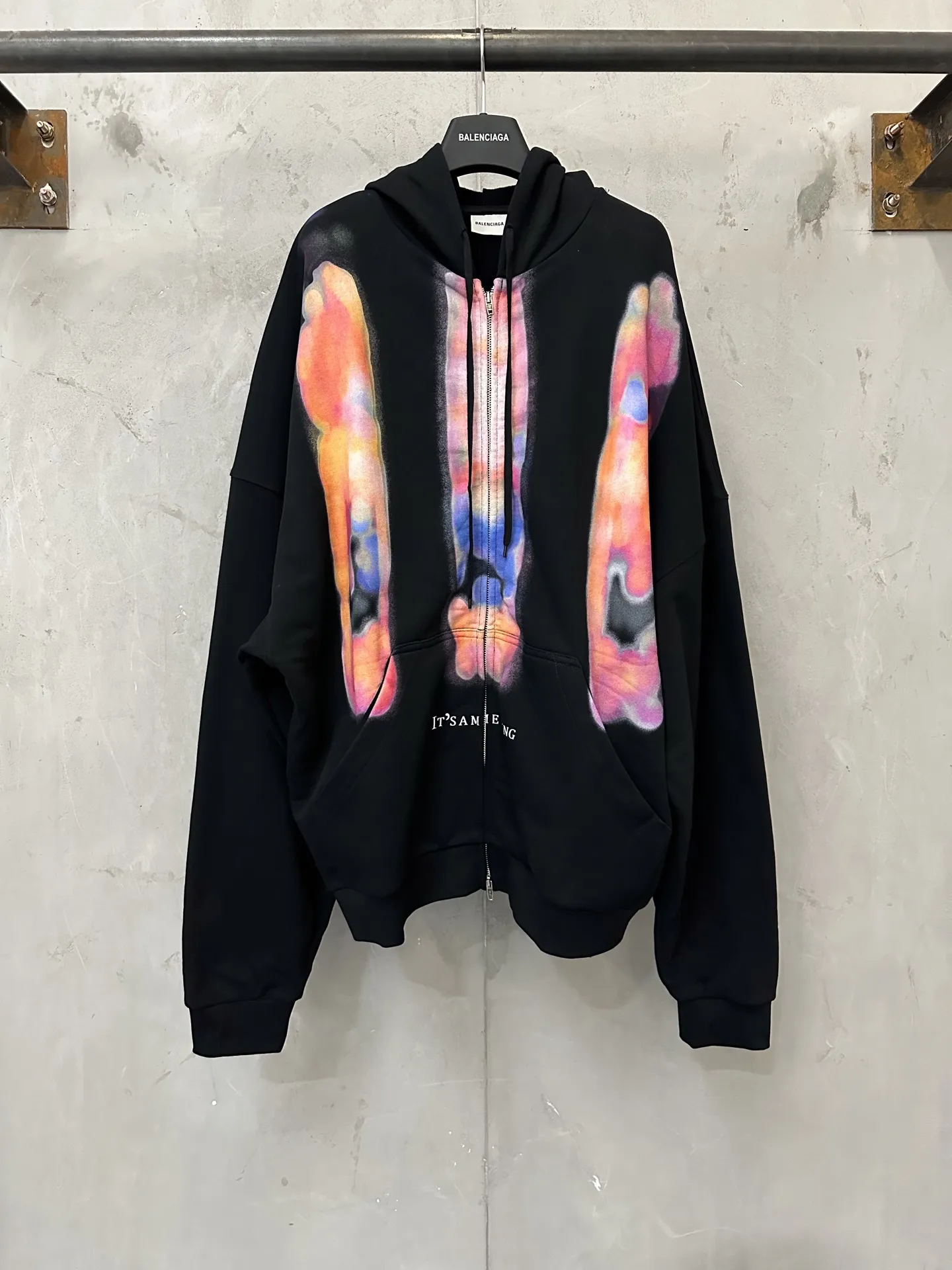 Graphic Print Zip-Up Hoodie D33020147