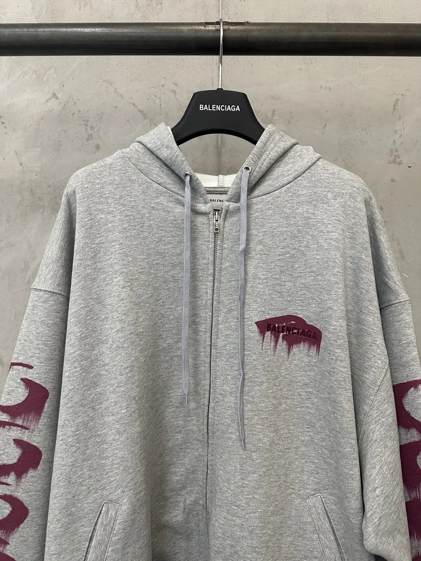 Wet Brush Print Zip-Up Hoodie D33021790 — view 3