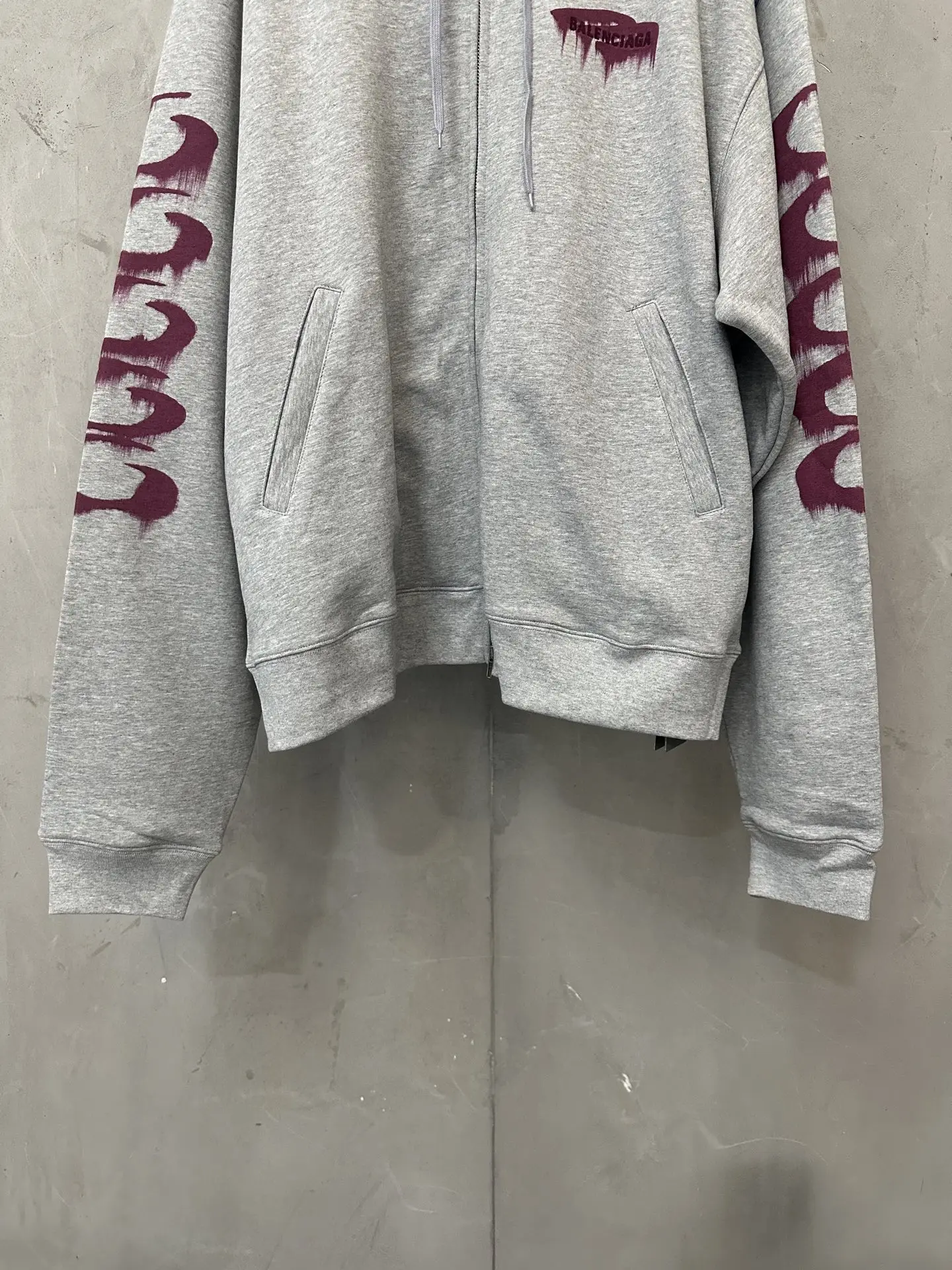 Wet Brush Print Zip-Up Hoodie D33021790 — view 4