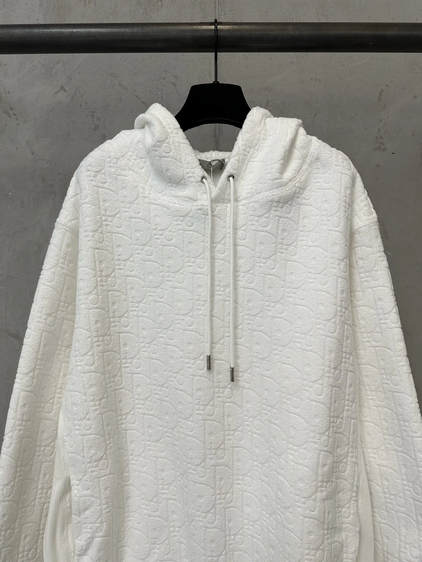 Oblique Jacquard Terry Cotton Hoodie D33021810 — view 3