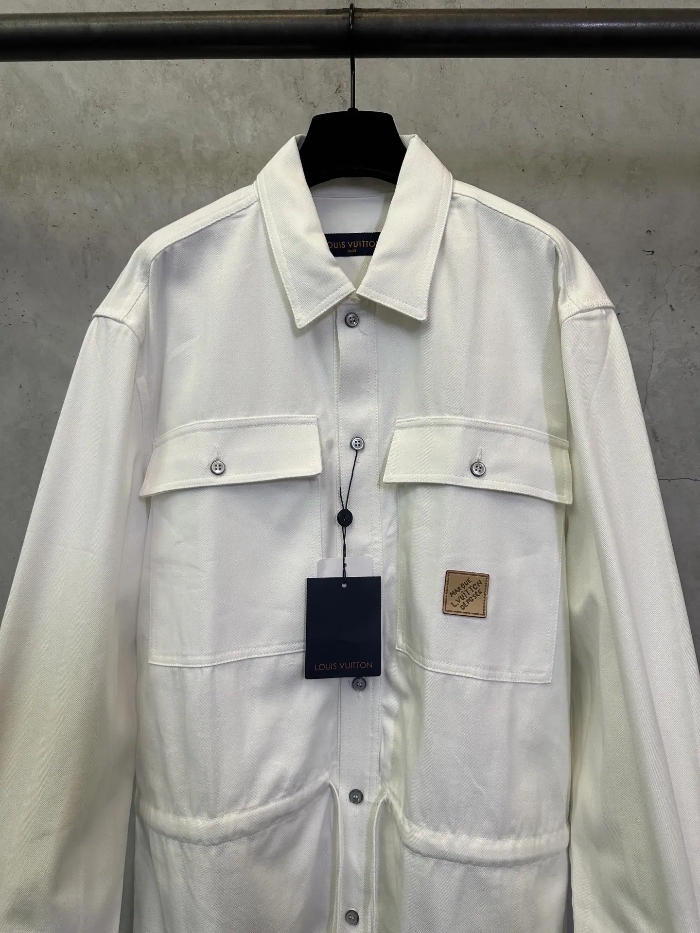 Logo Patch Cotton Poplin Overshirt D33012789 — view 3