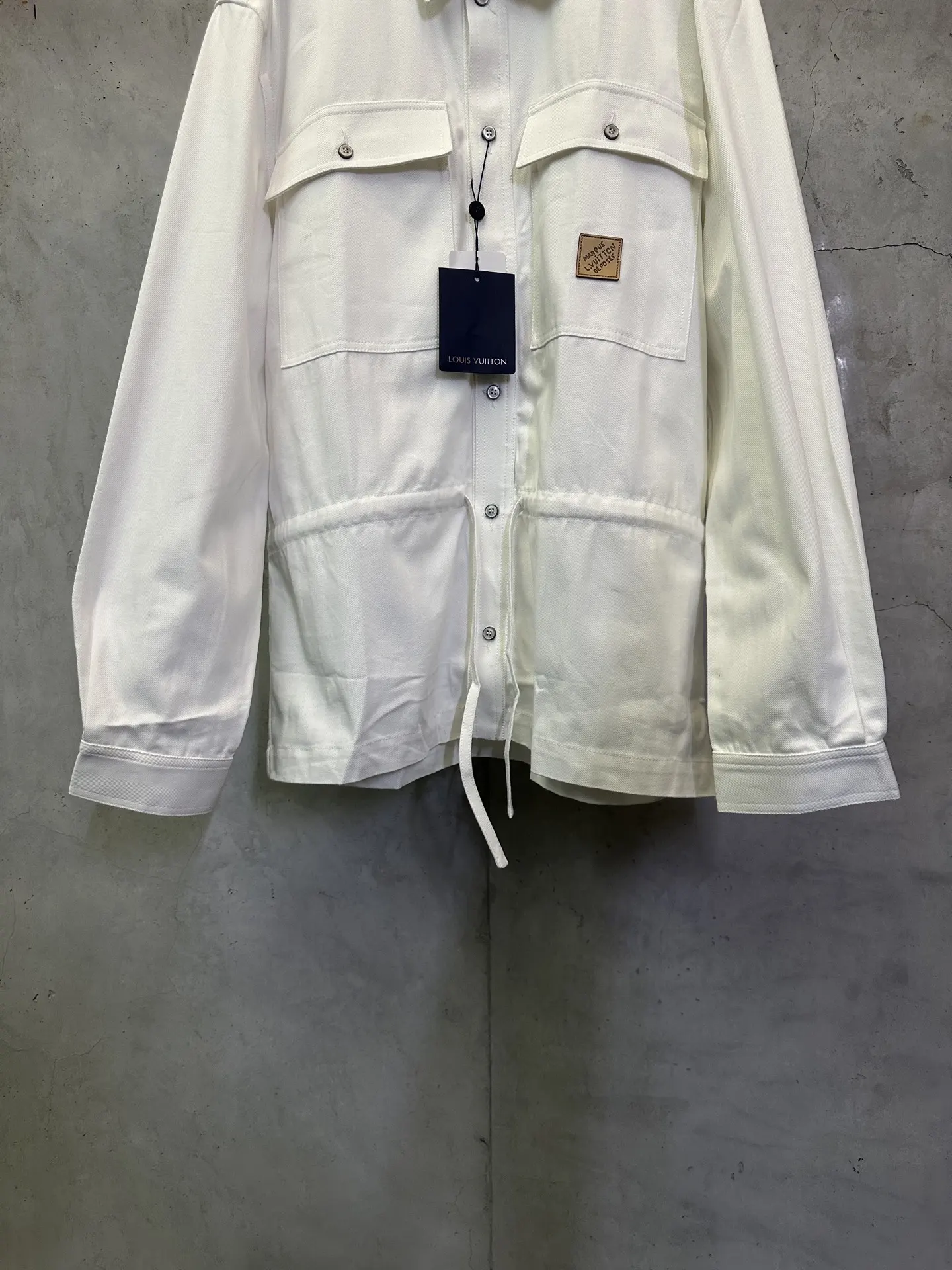 Logo Patch Cotton Poplin Overshirt D33012789 — view 4