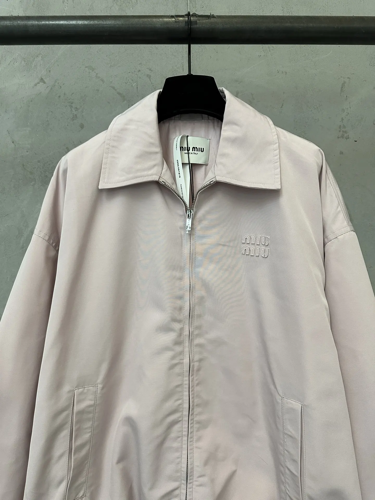 Embroidered Logo Zip-Up Harrington Jacket D33024377 — view 3