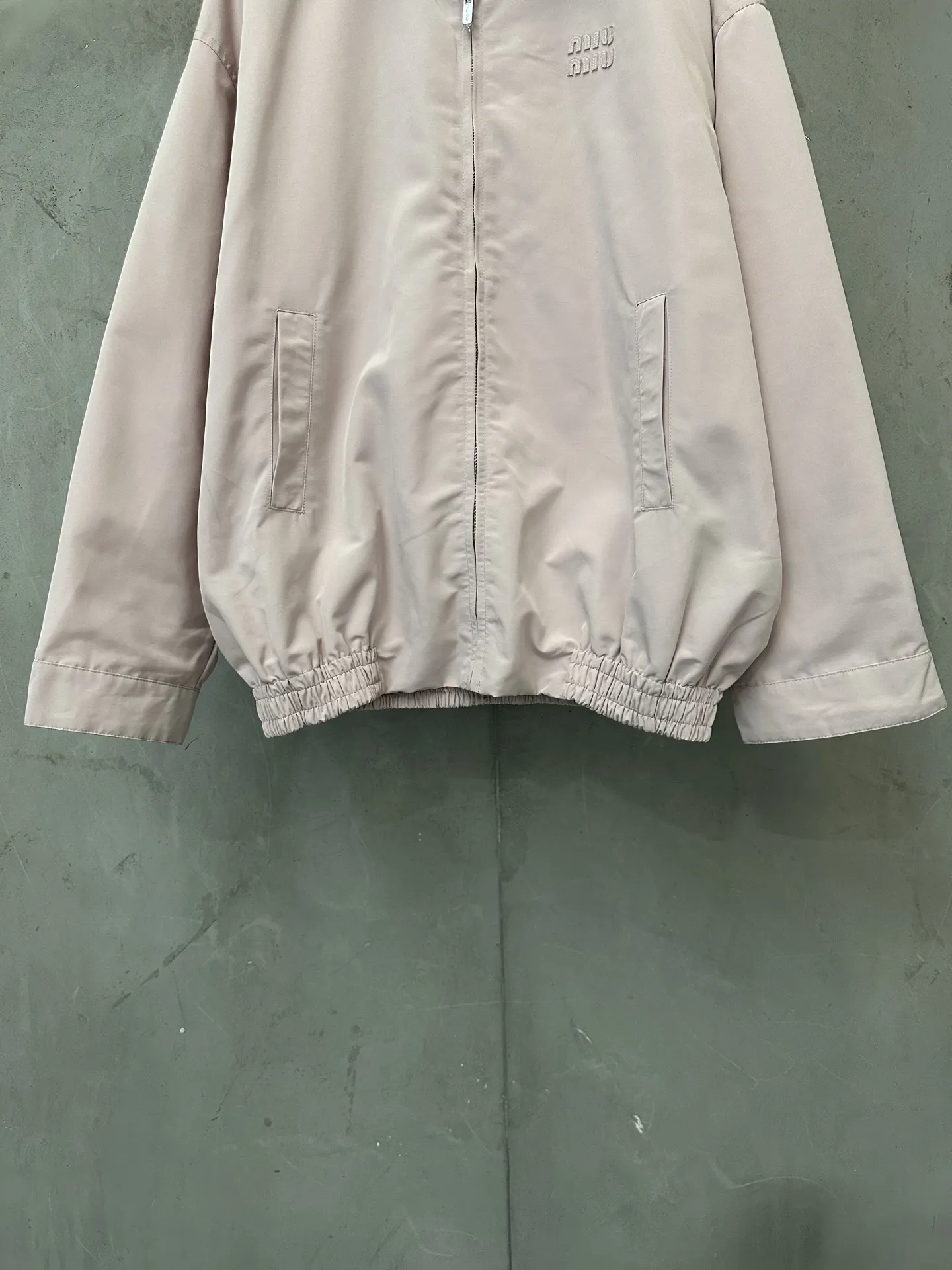 Embroidered Logo Zip-Up Harrington Jacket D33024377 — view 4