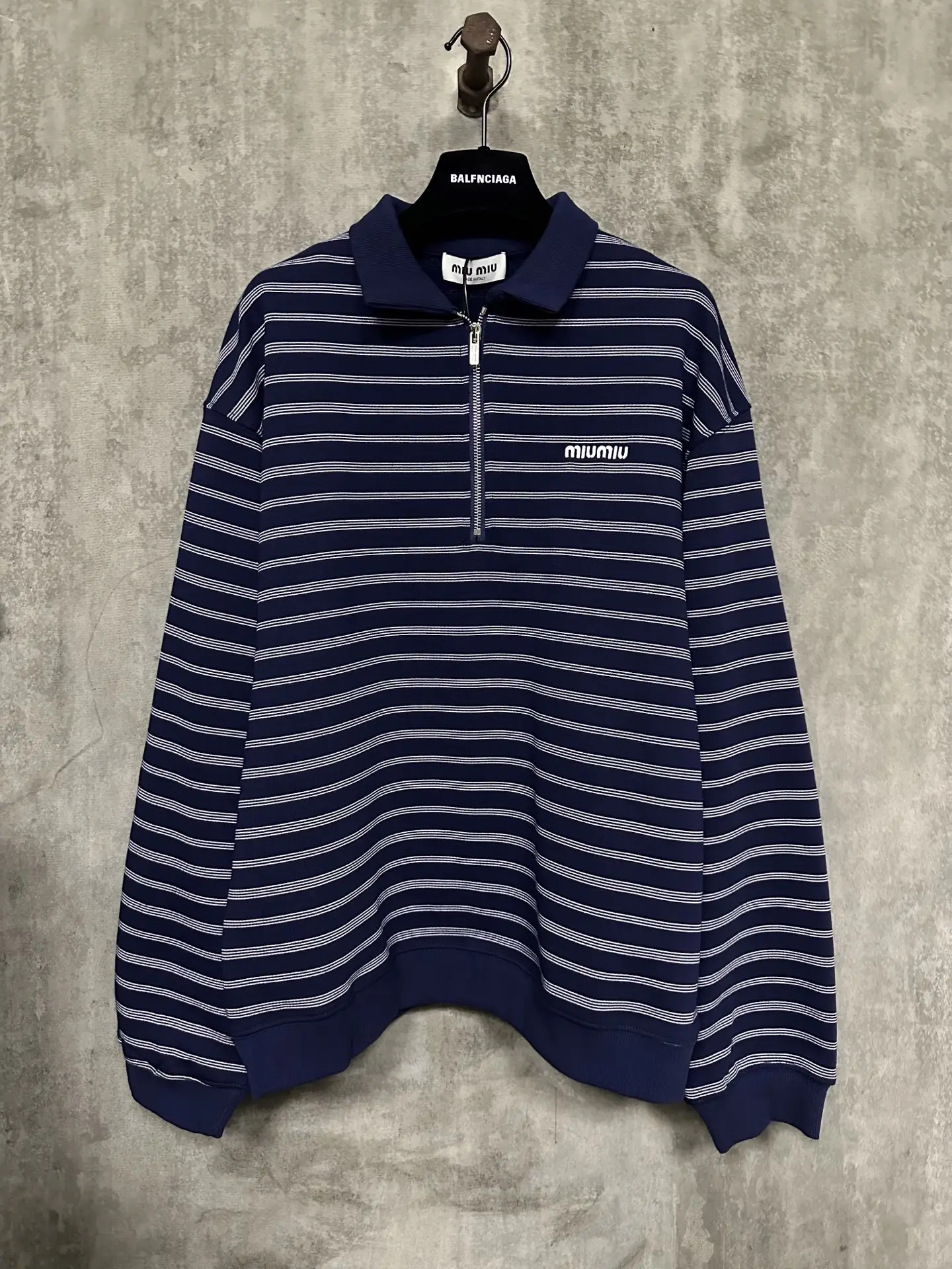 Striped Mercerized Cotton Half-Zip Polo Shirt D33015724