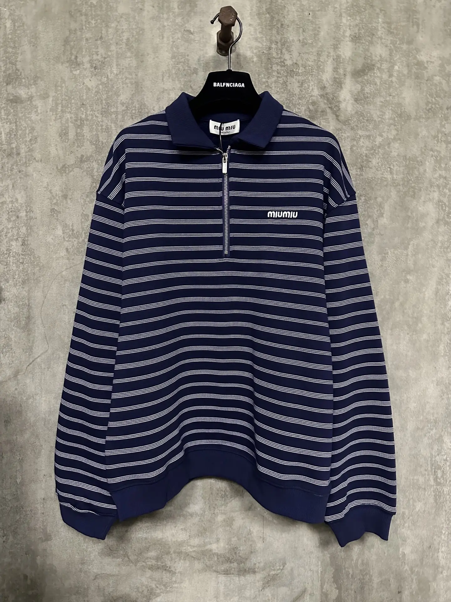 Striped Mercerized Cotton Half-Zip Polo Shirt D33015724